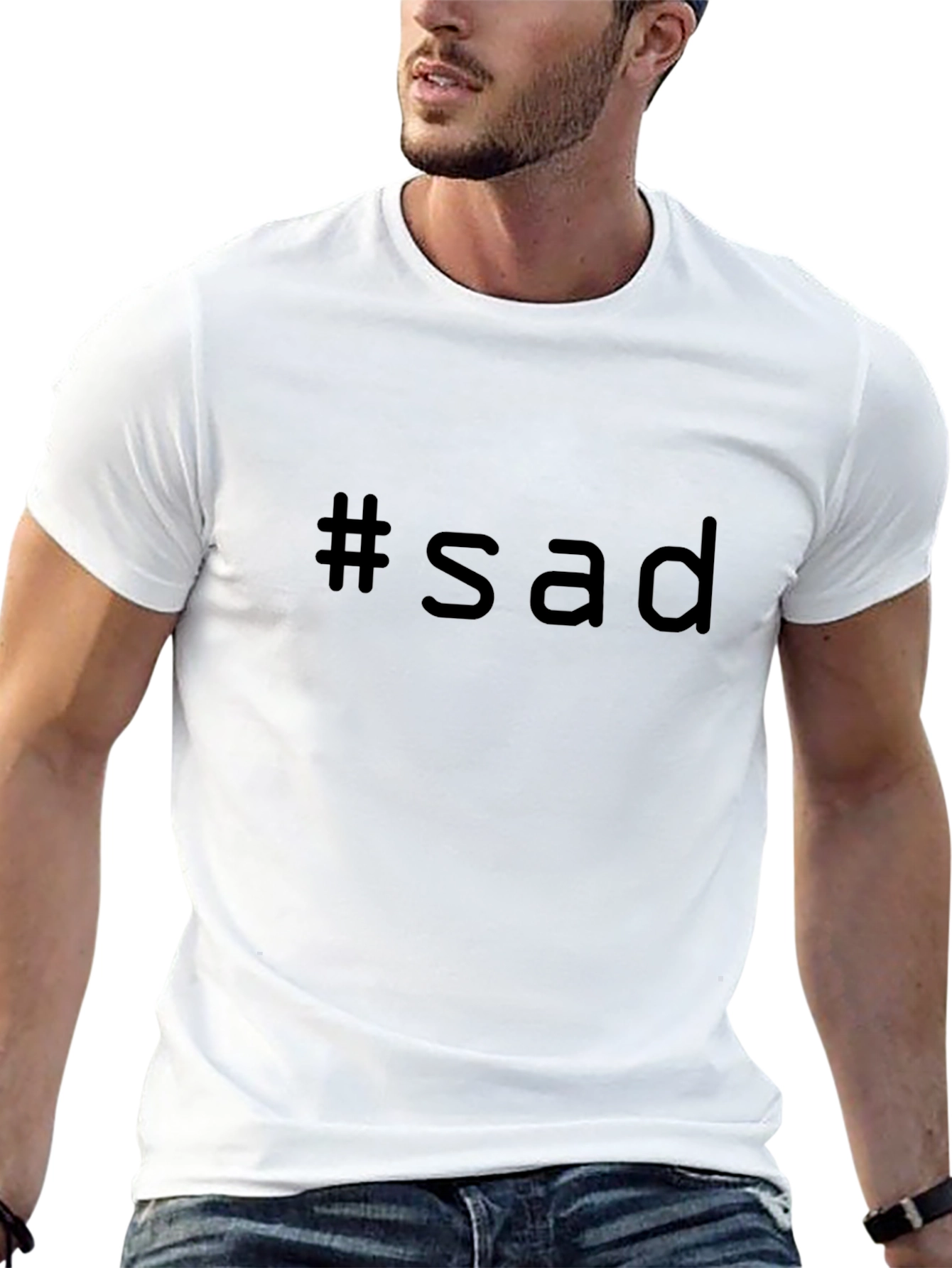 #sad Black T-Shirt: Express Yourself!