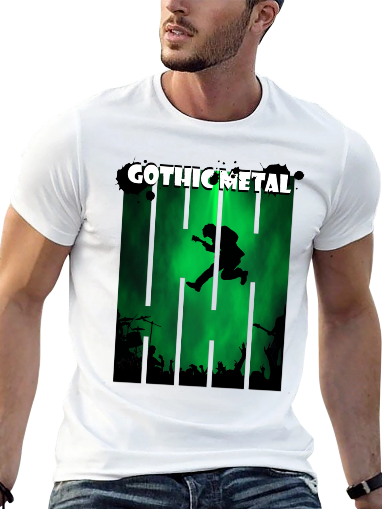 Gothic Metal Band Tee - Mens Graphic Print T-Shirt