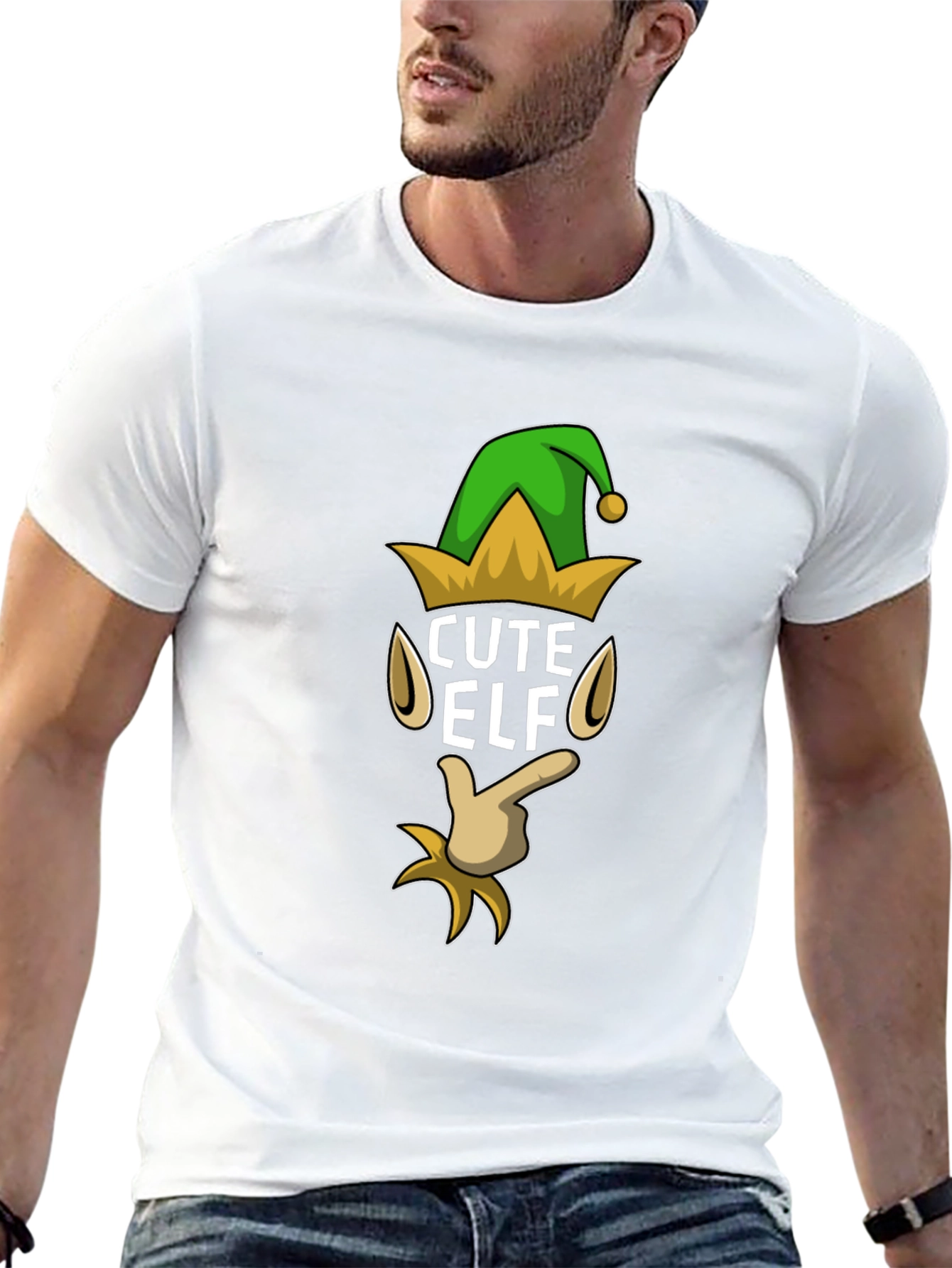 Cute Elf Graphic T-Shirt - Holiday Festive Fun