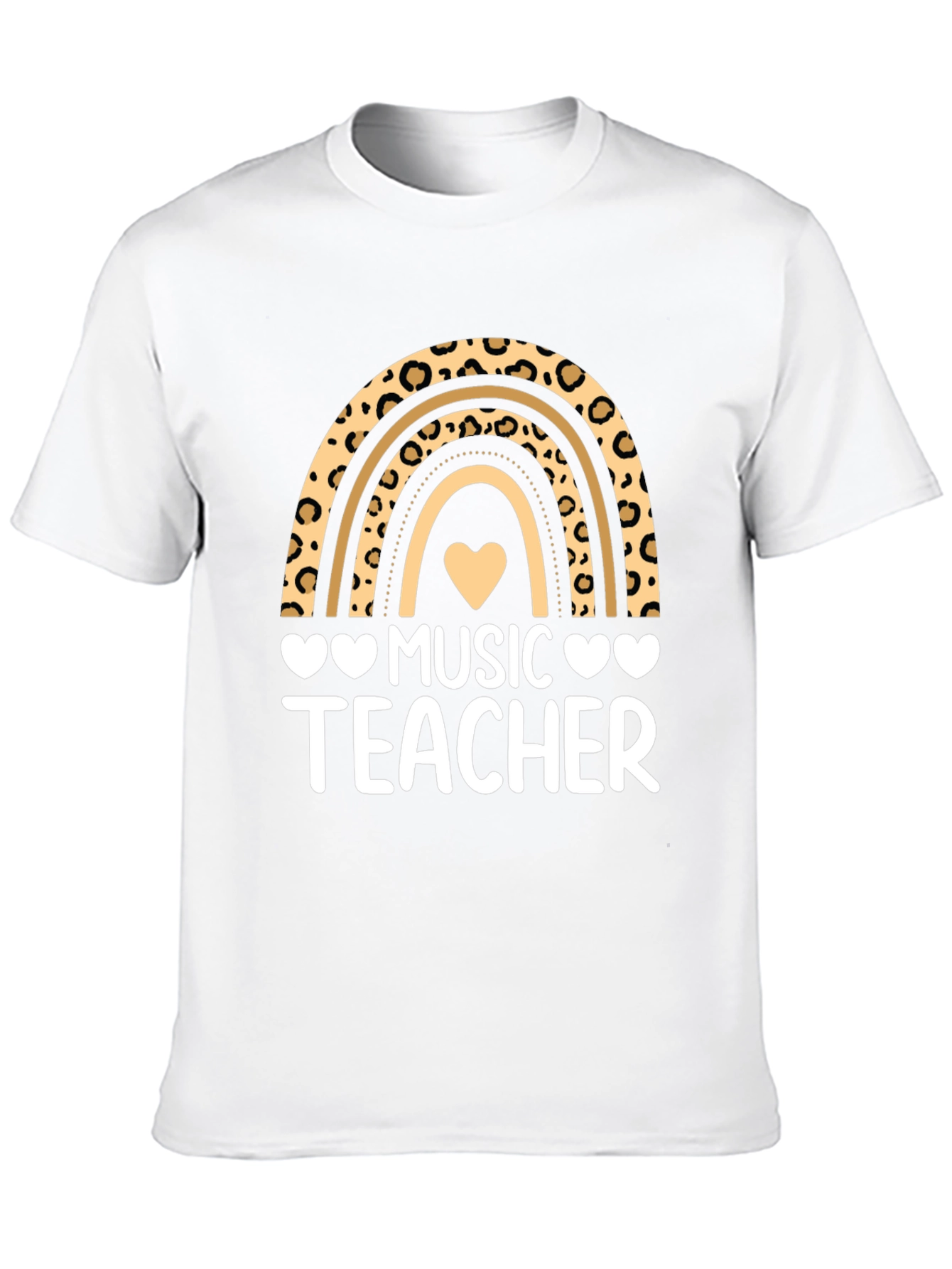 Music Teacher Leopard Rainbow Graphic T-Shirt