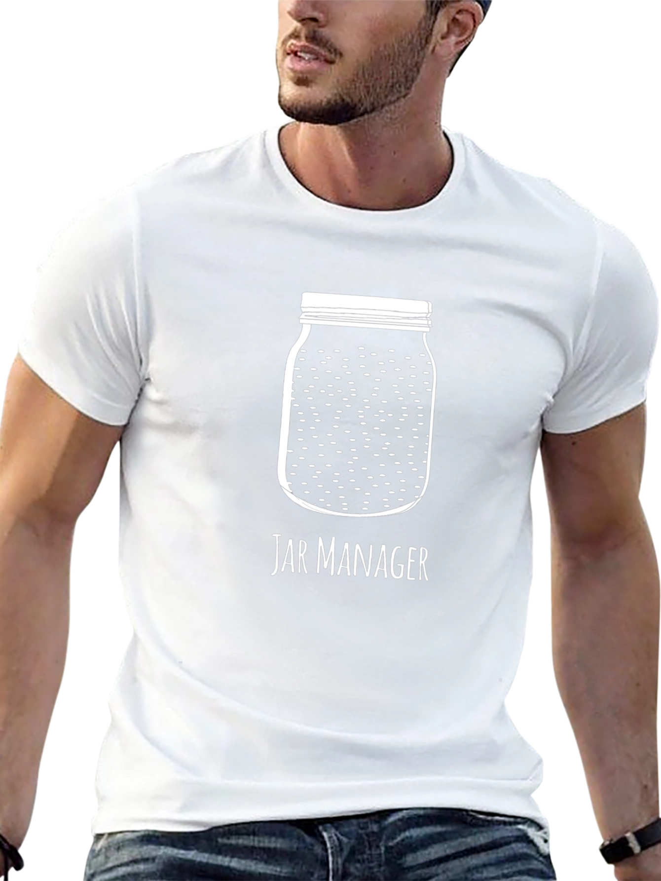 Jar Manager Graphic Tee - Black Crew Neck T-Shirt