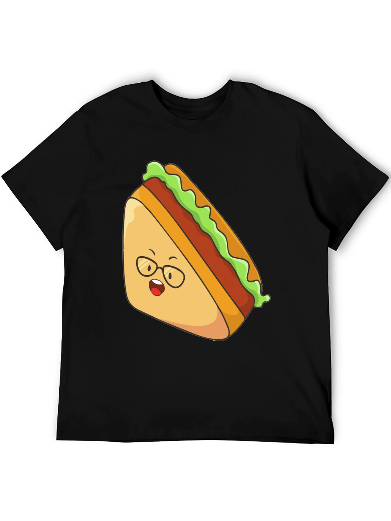 Funny Sandwich Graphic T-Shirt - Black Cotton Tee