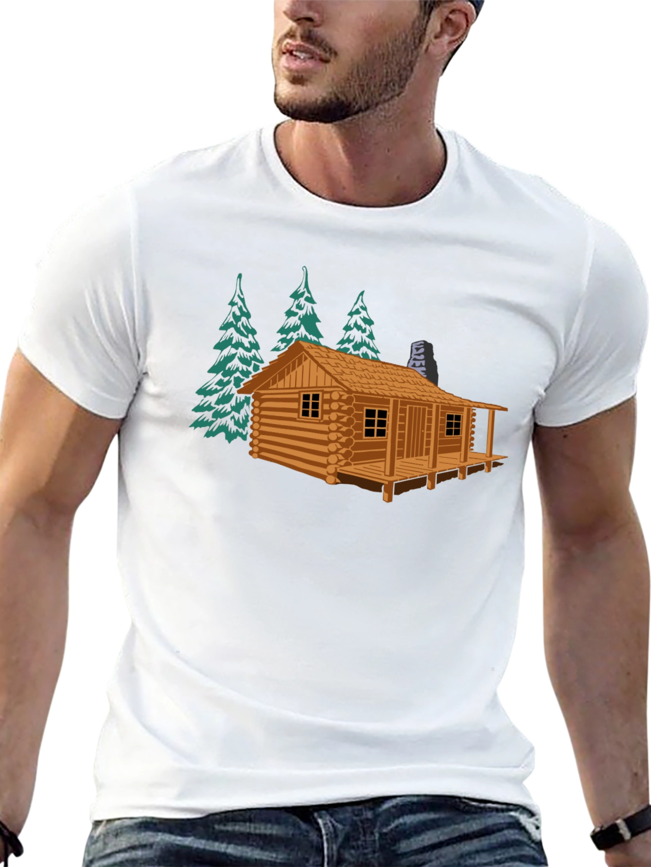Cabin & Trees Graphic Tee - Cozy Style