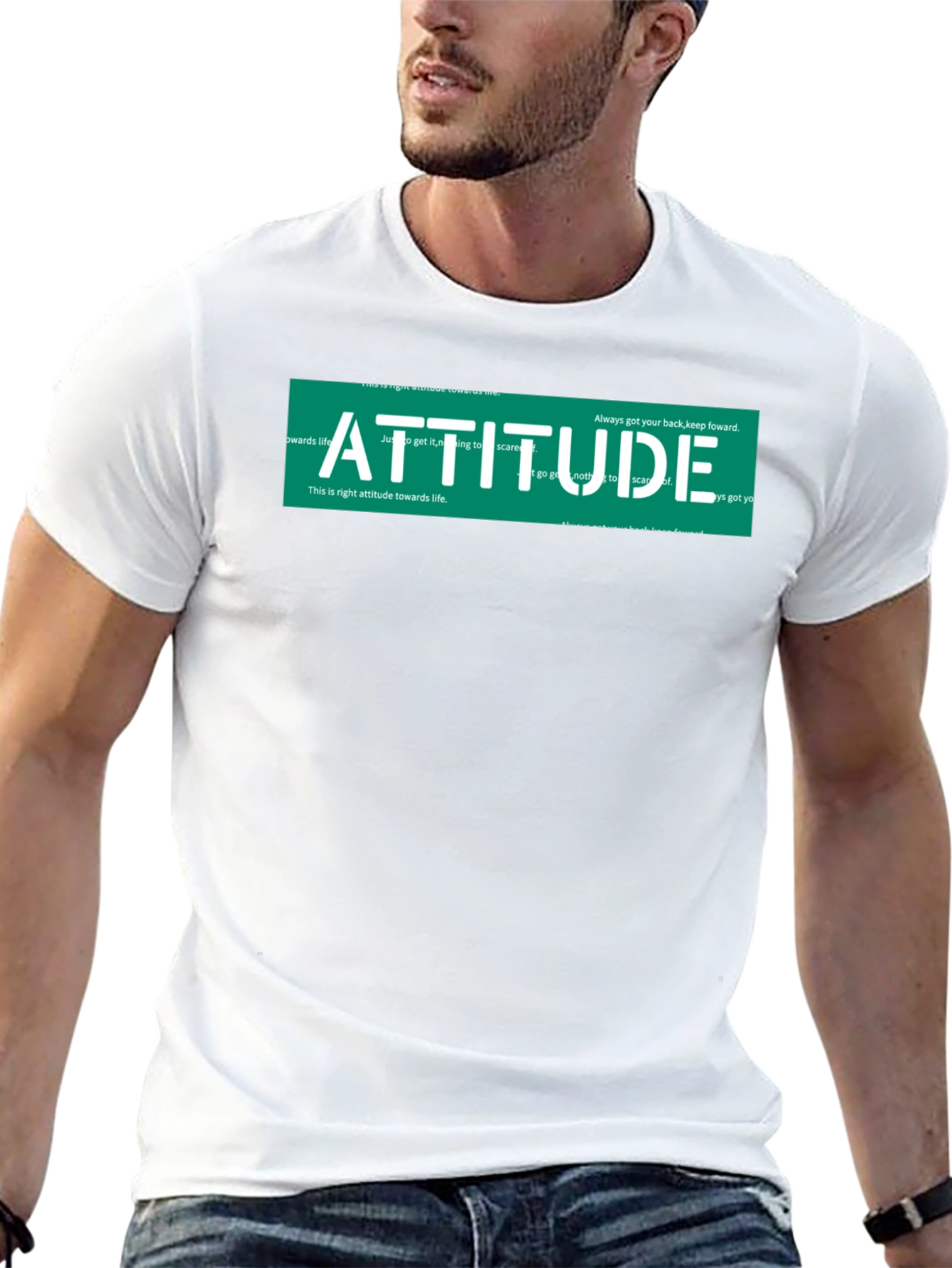 Attitude Graphic Print Black T-Shirt