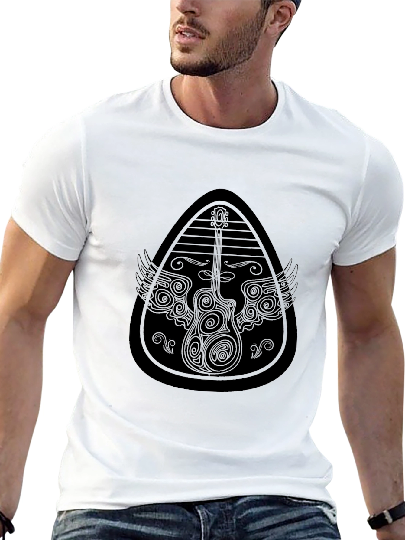 Guitar Pick Wings T-Shirt - Cool Graphic Tee