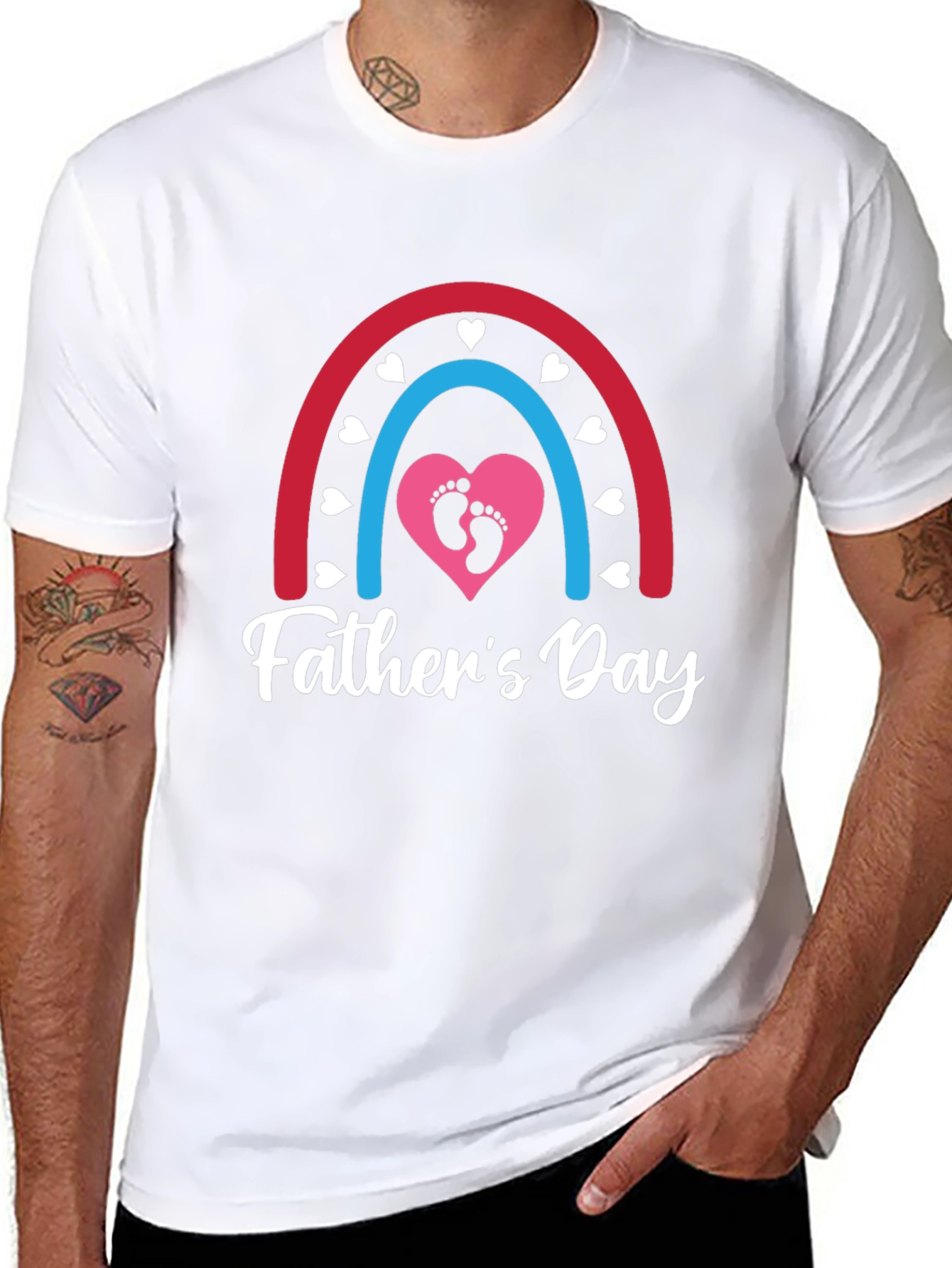 Fathers Day Rainbow Heart T-Shirt