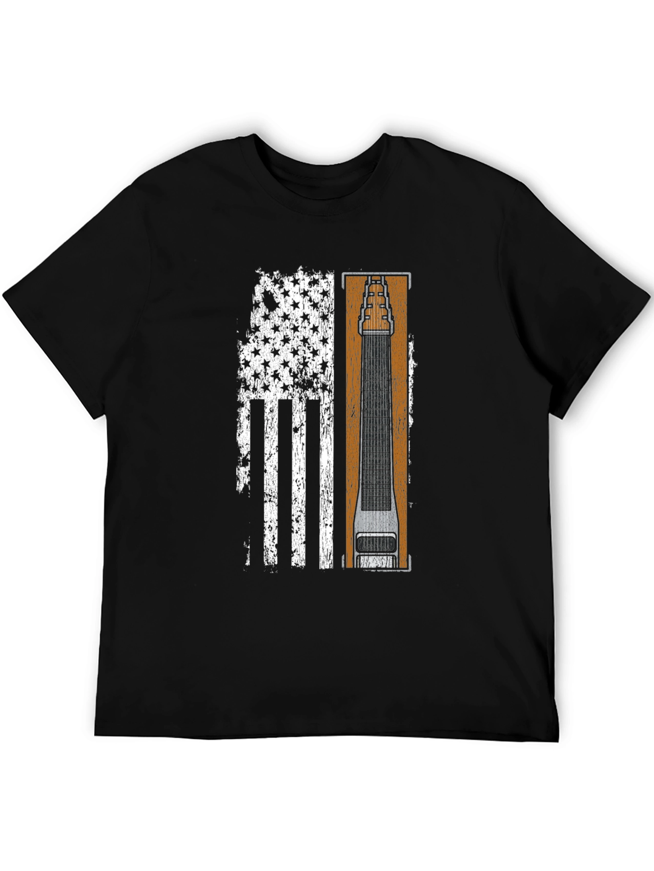 Patriotic Lap Steel Guitar Flag T-Shirt