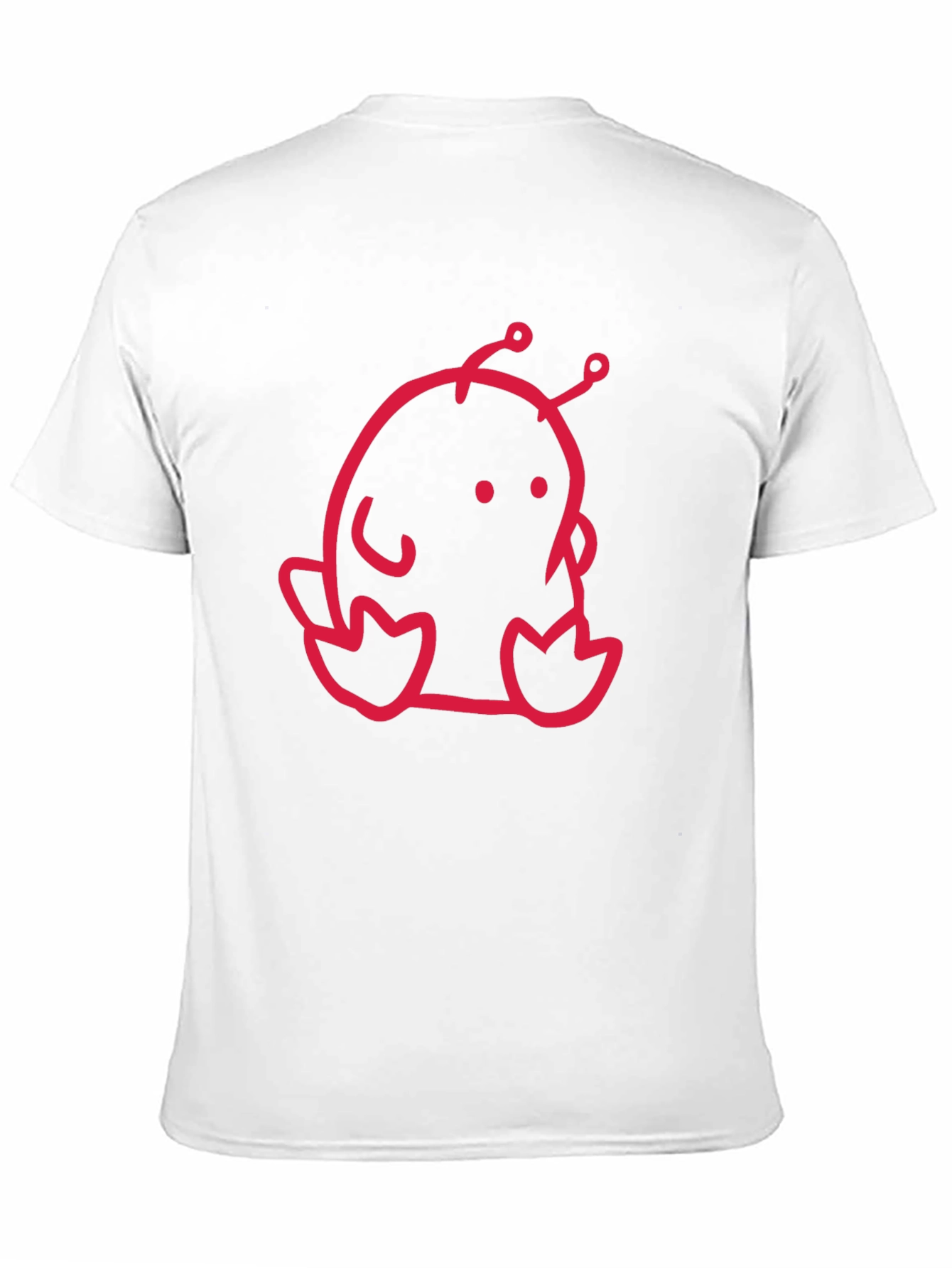 Cute Red Alien Graphic Black T-Shirt