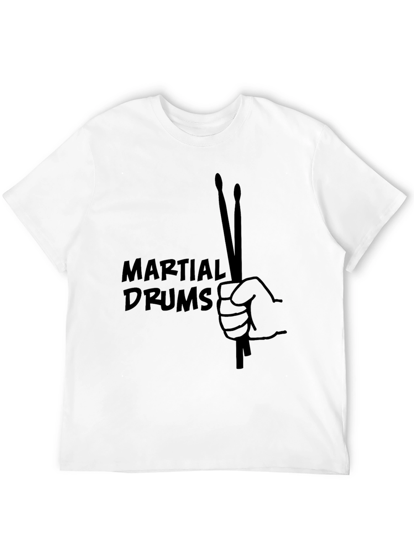 Martial Drums Black T-Shirt Drummer Musician Tee