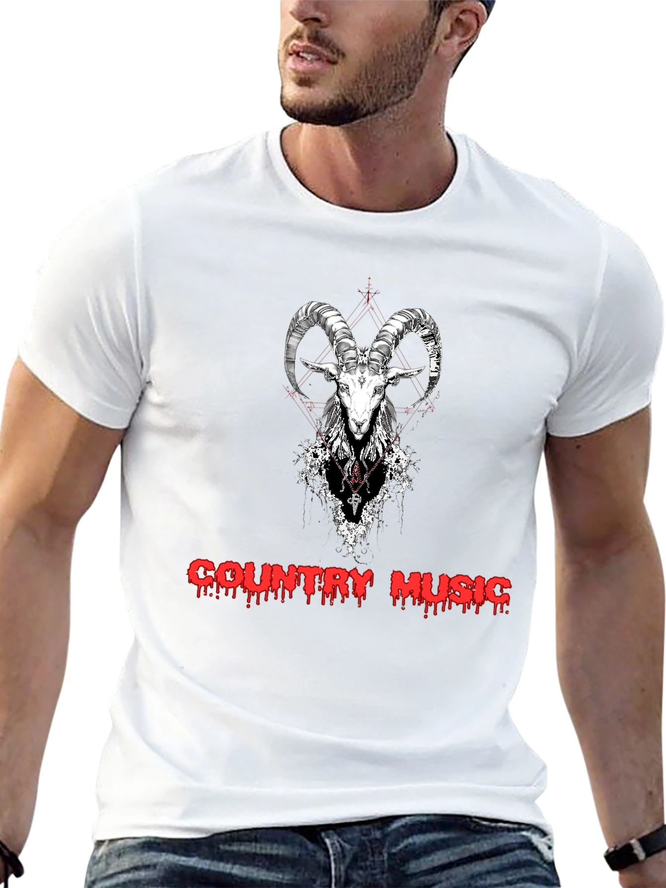 Country Music Goat Graphic T-Shirt