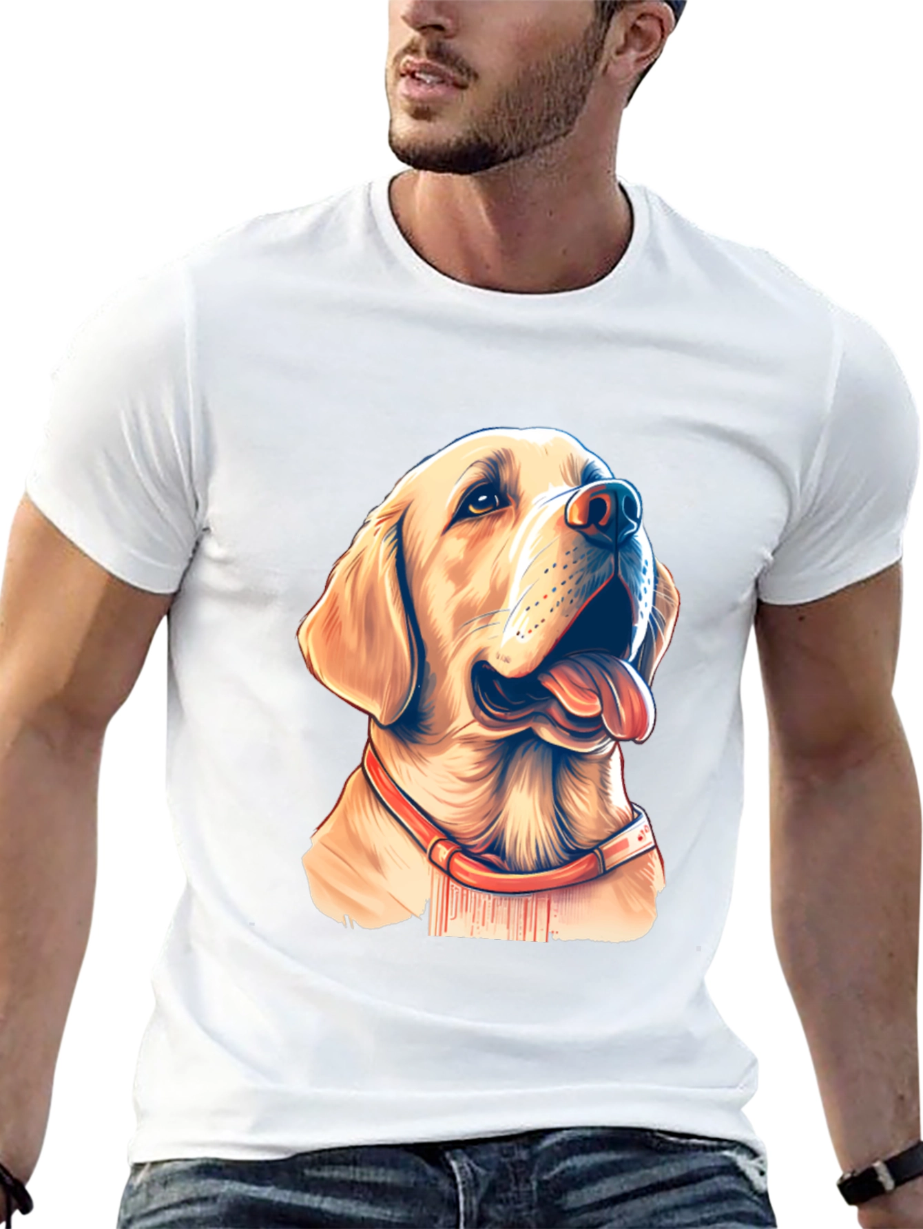 Labrador Dog Graphic Print T-Shirt