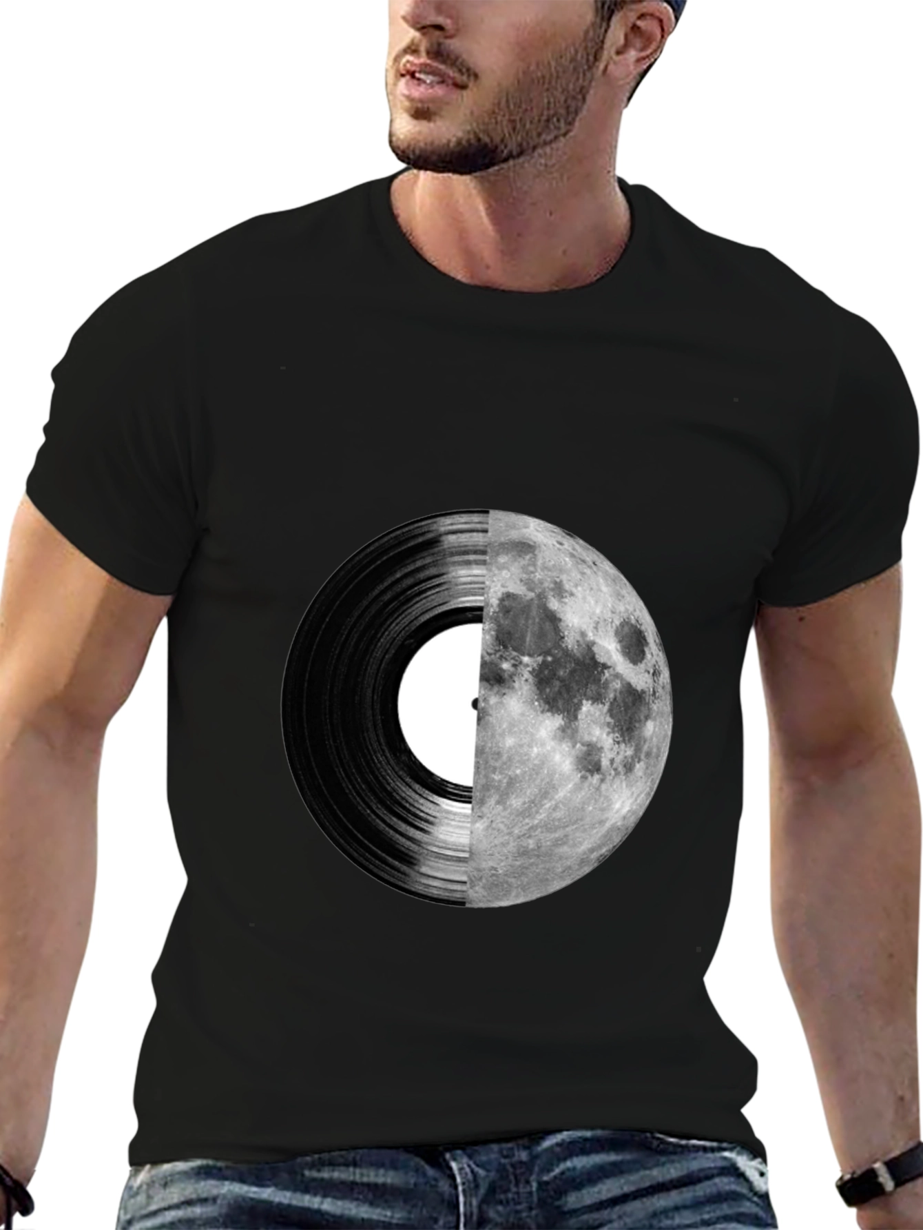 Moon Vinyl Record Graphic Tee