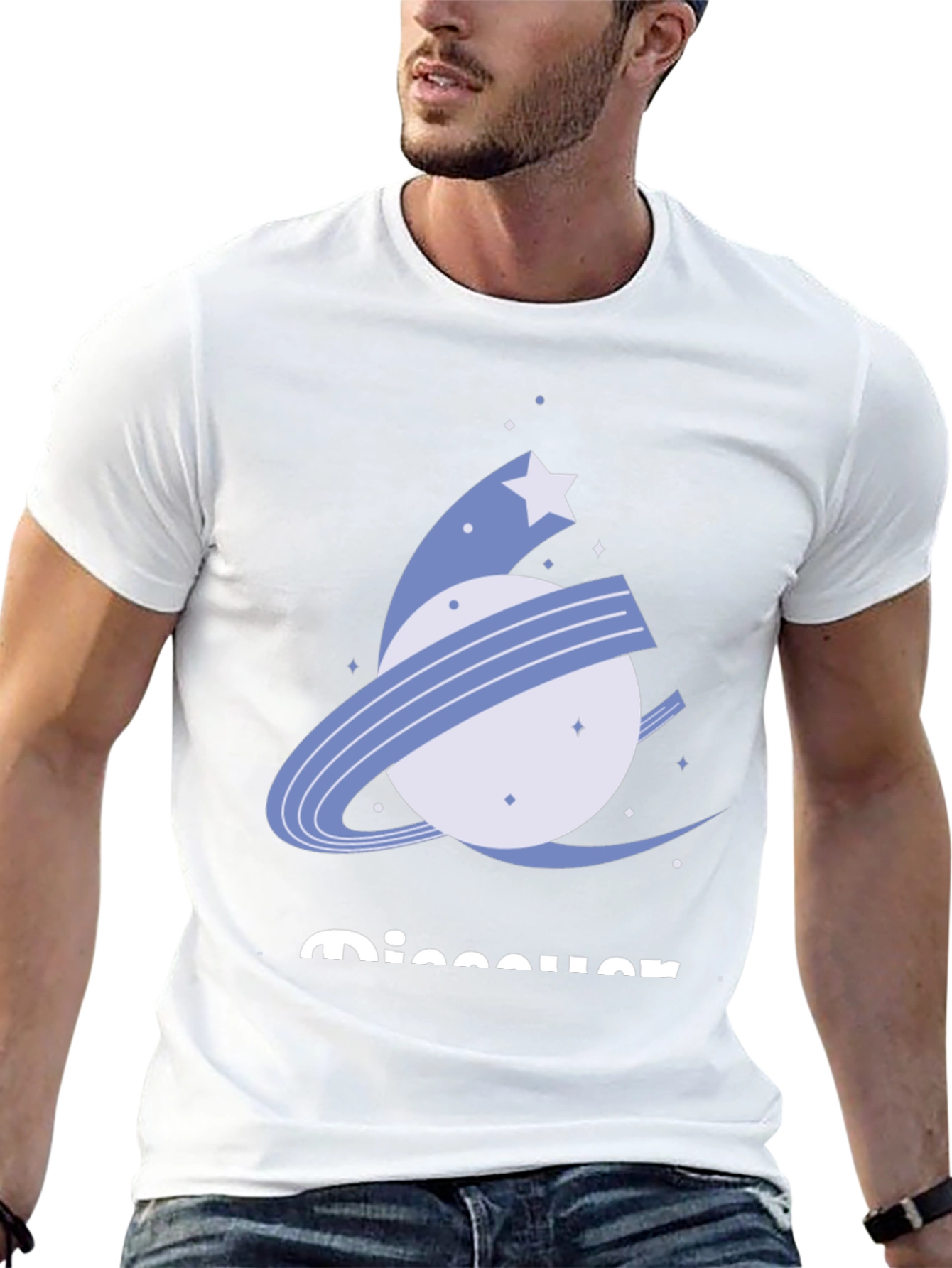 Discover Graphic Tee - Black Cotton Comfort