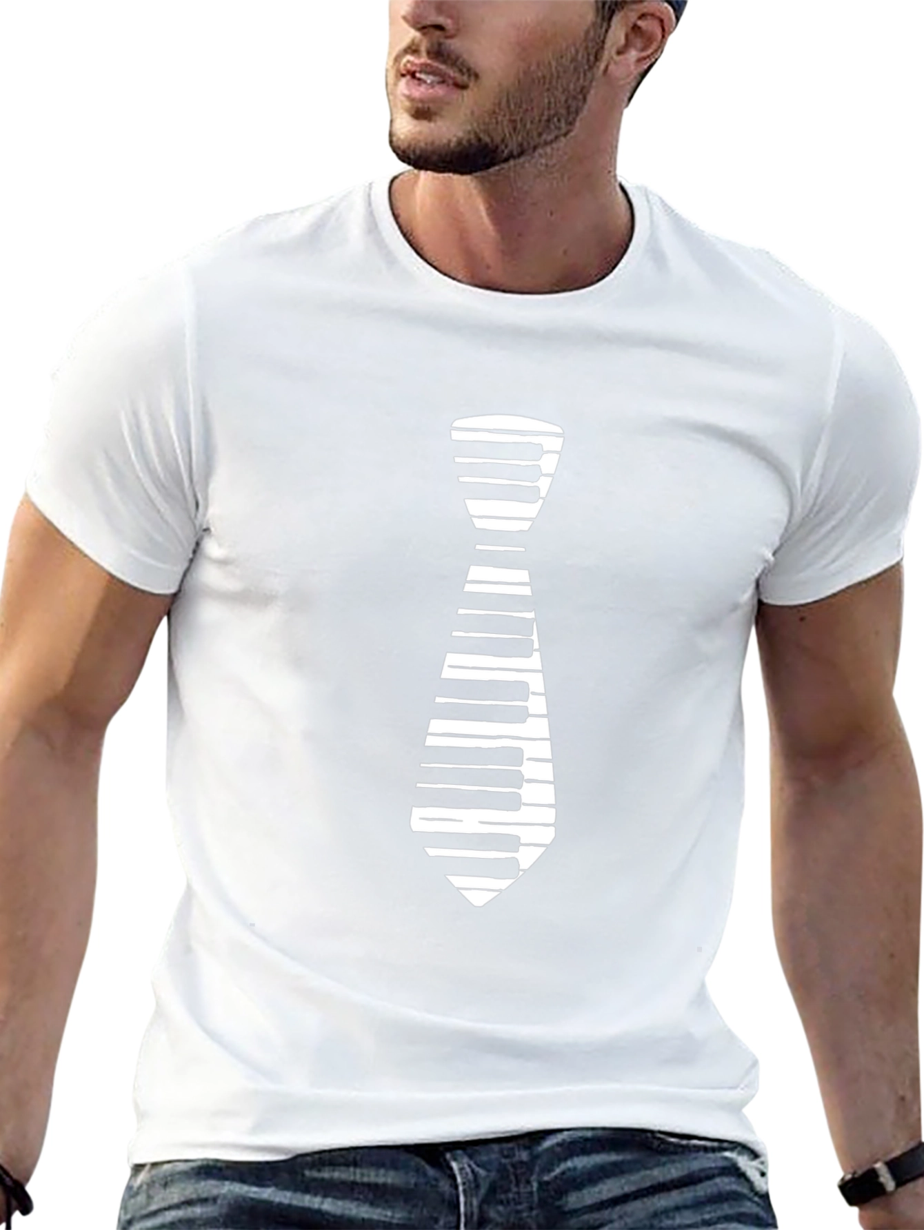 Piano Tie T-Shirt - Music Lover Tee
