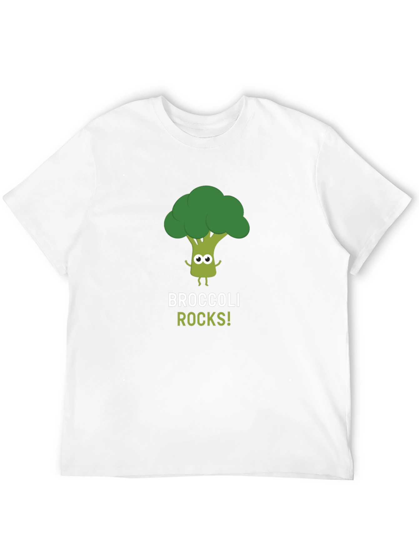 Broccoli Rocks Graphic Tee - Black Cotton T-Shirt