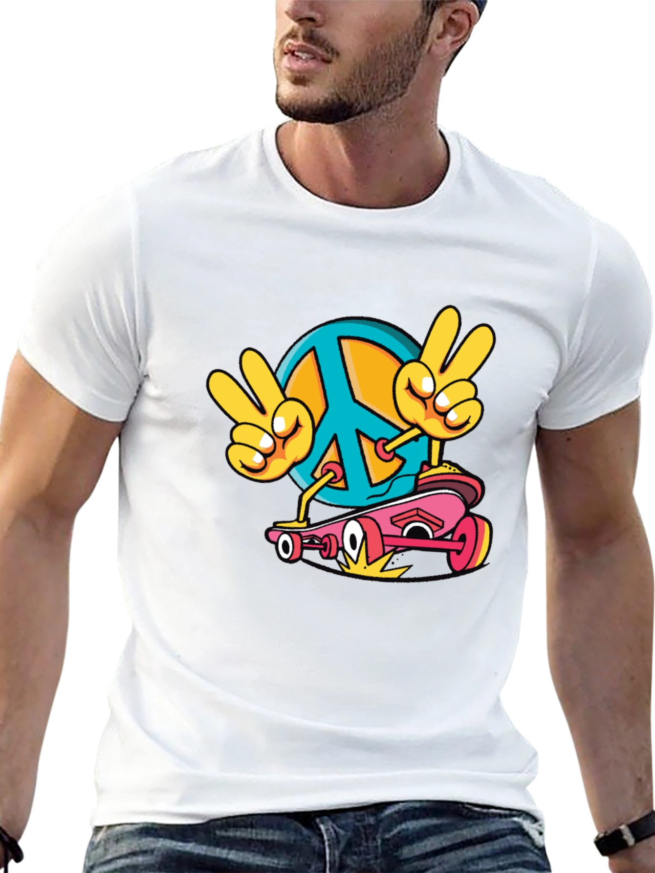 Peace Sign Skateboard T-Shirt