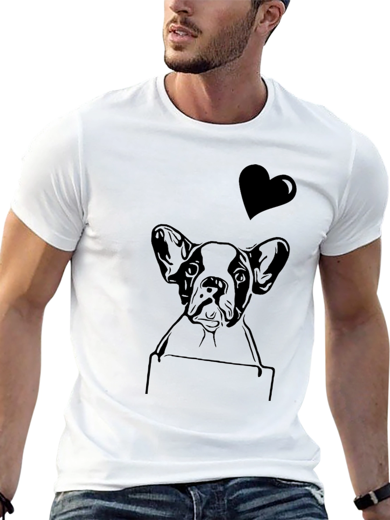 Dog Lover T-Shirt: French Bulldog Heart Tee