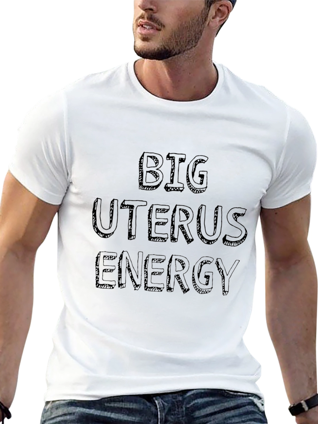Big Uterus Energy Graphic Tee - Black Unisex T-Shirt