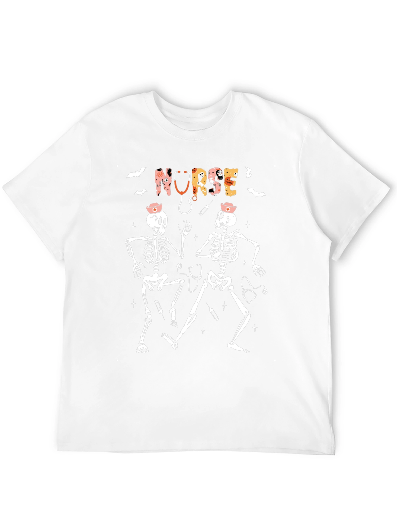 Halloween Nurse Skeleton Graphic T-Shirt