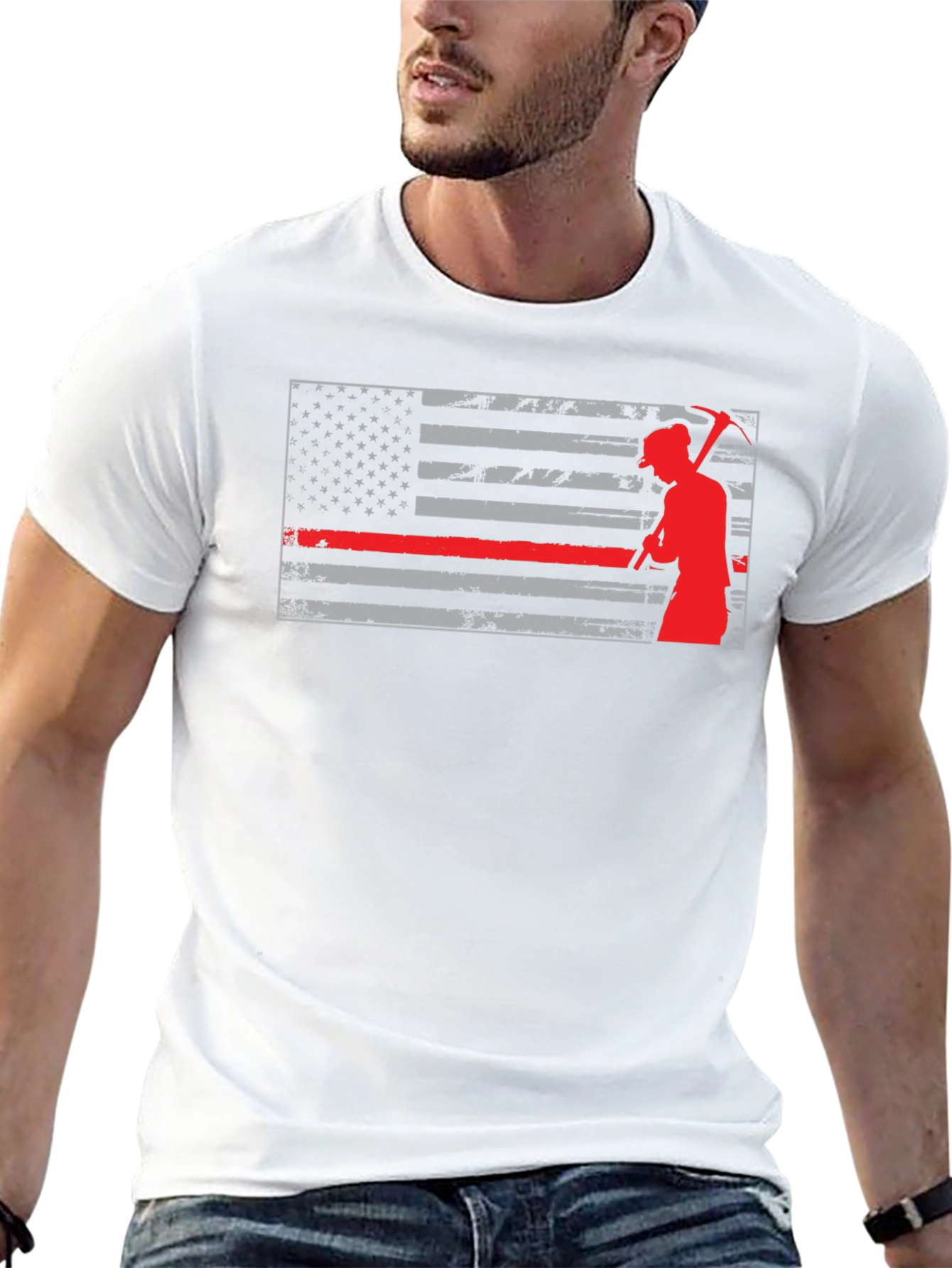 Red Line Miner American Flag T-Shirt