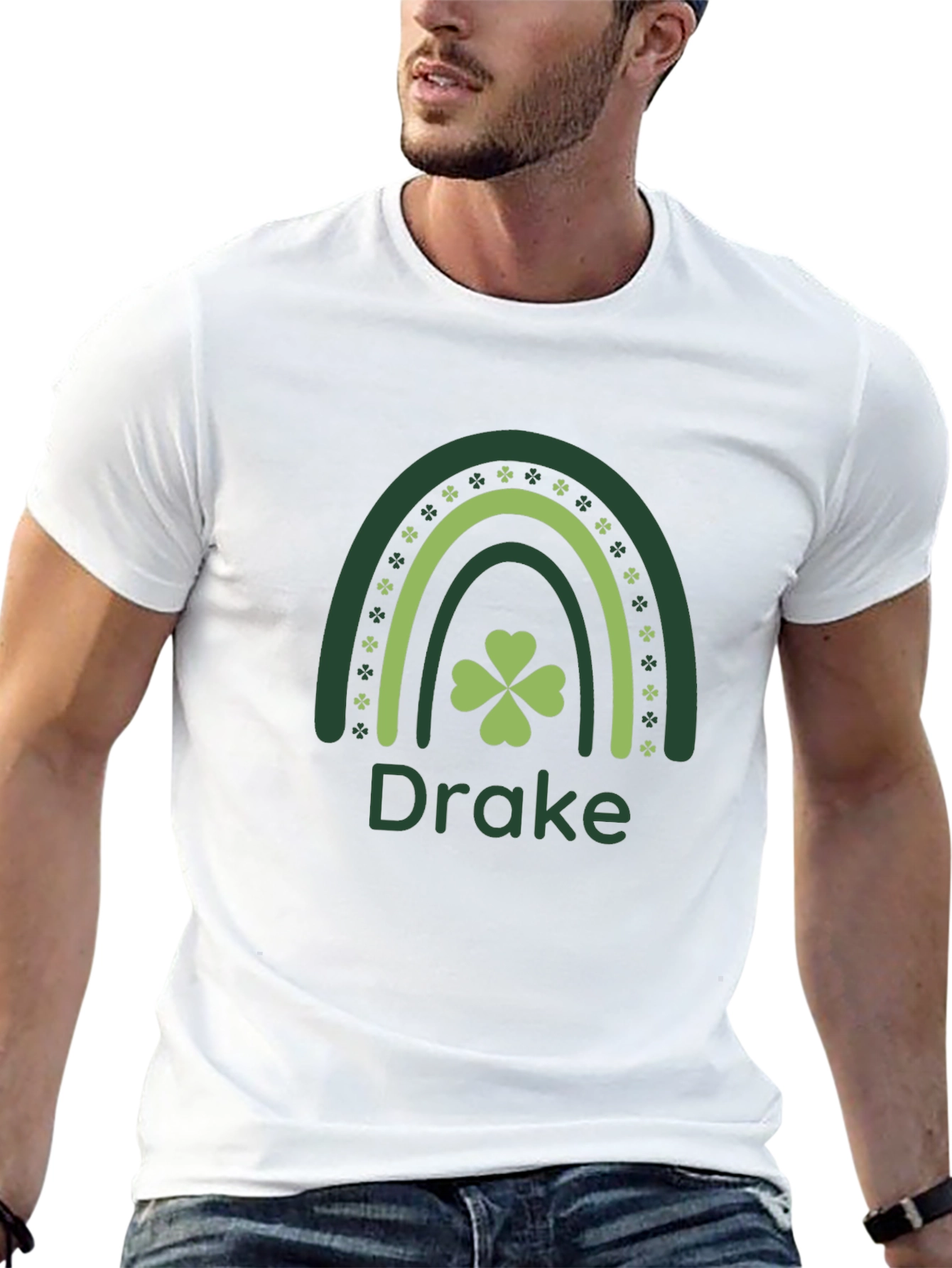 St. Patricks Day Personalized Shamrock Rainbow T-Shirt