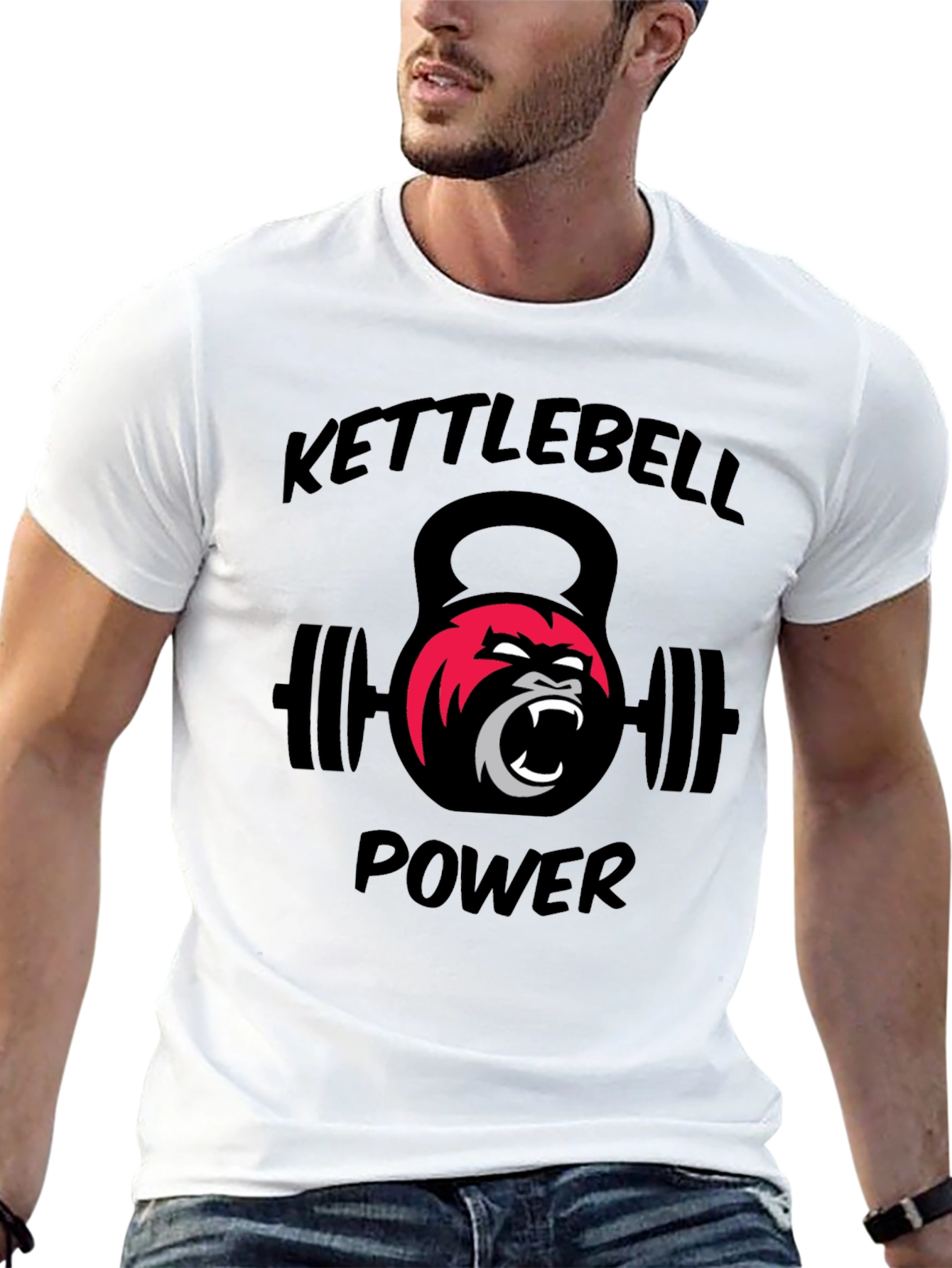 Kettlebell Power Gorilla Graphic T-Shirt
