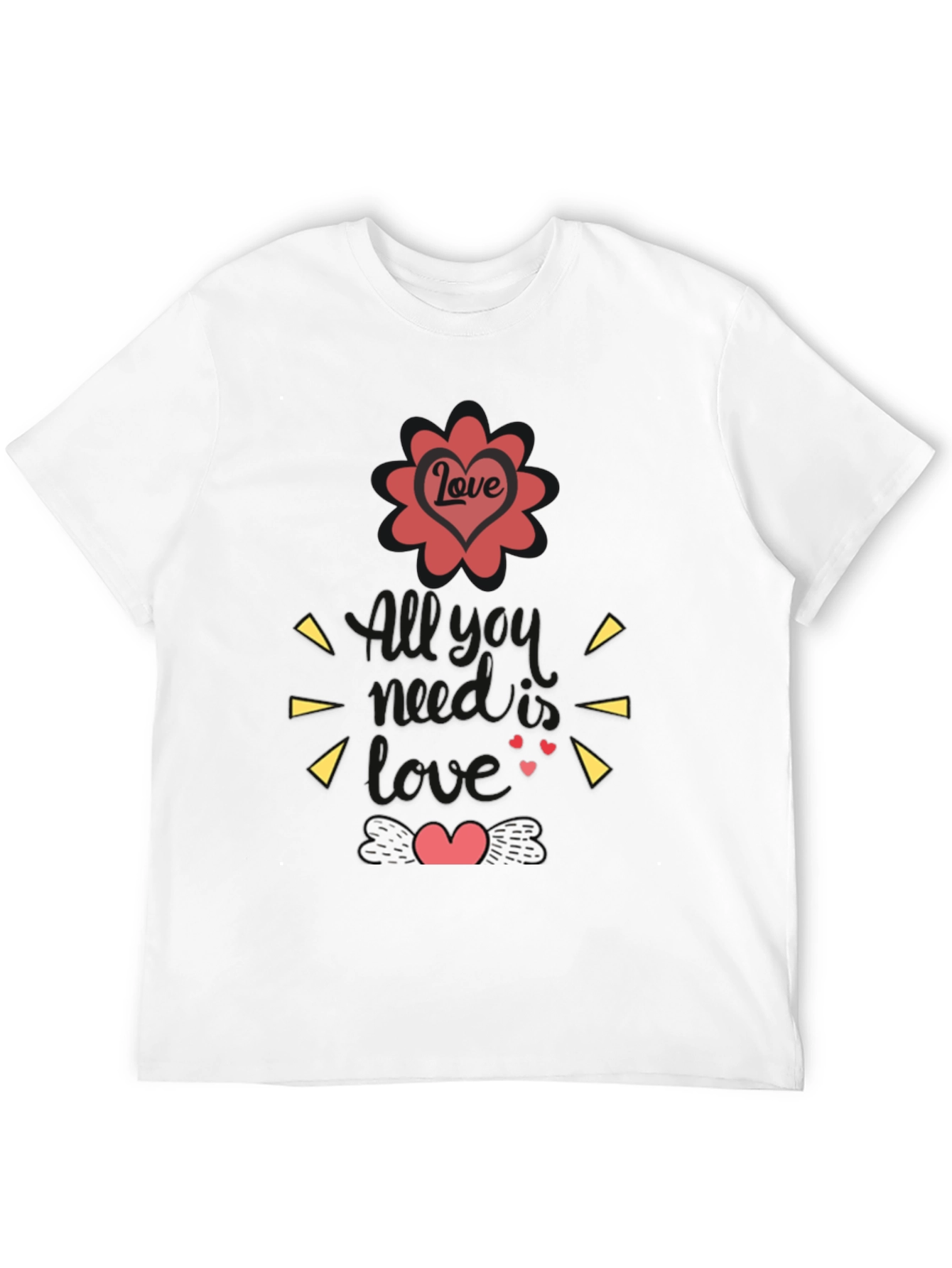 All You Need Is Love Black Graphic T-Shirt
