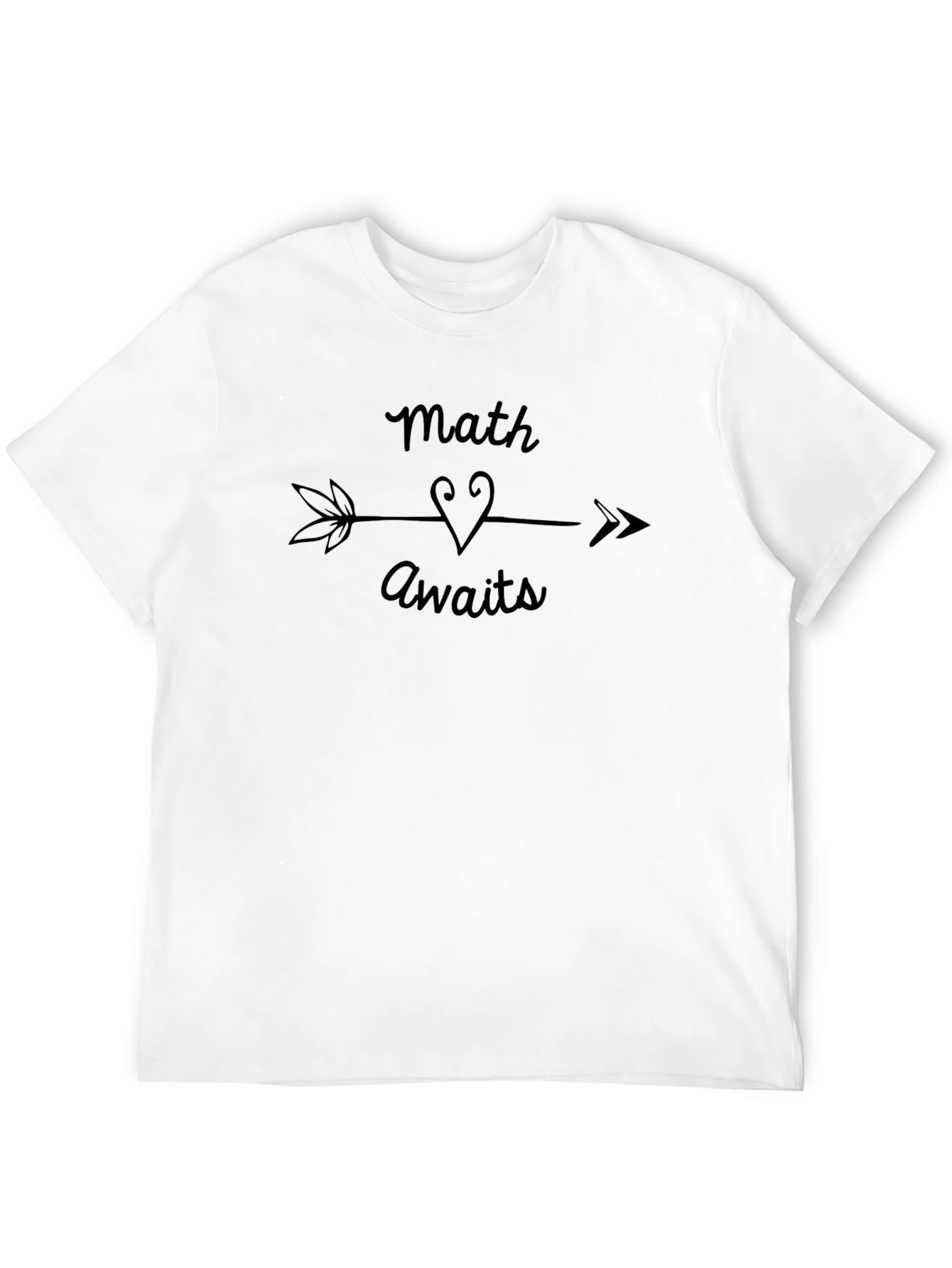 Math Awaits T-Shirt Arrow Heart Design
