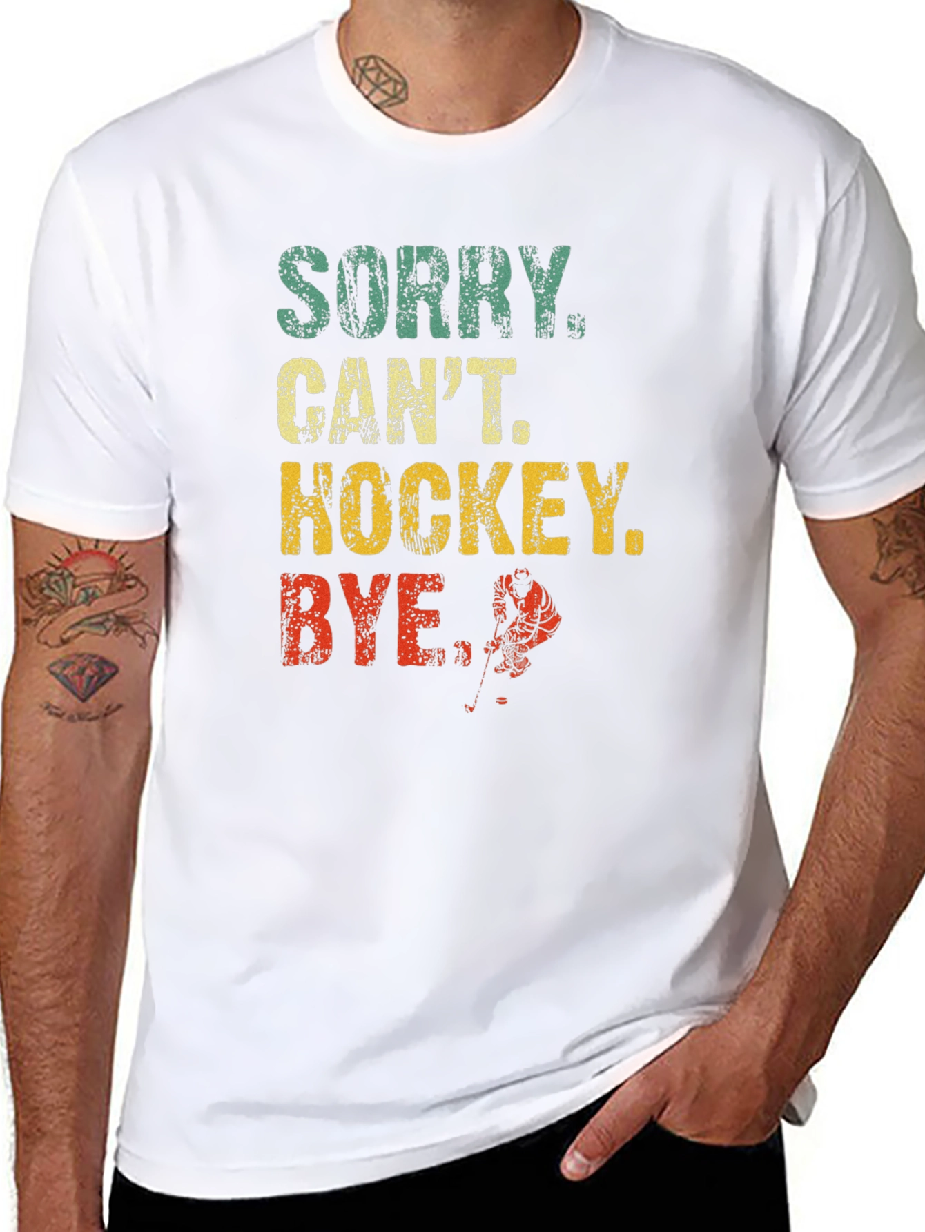 Sorry Cant Hockey T-Shirt Funny Sports Tee
