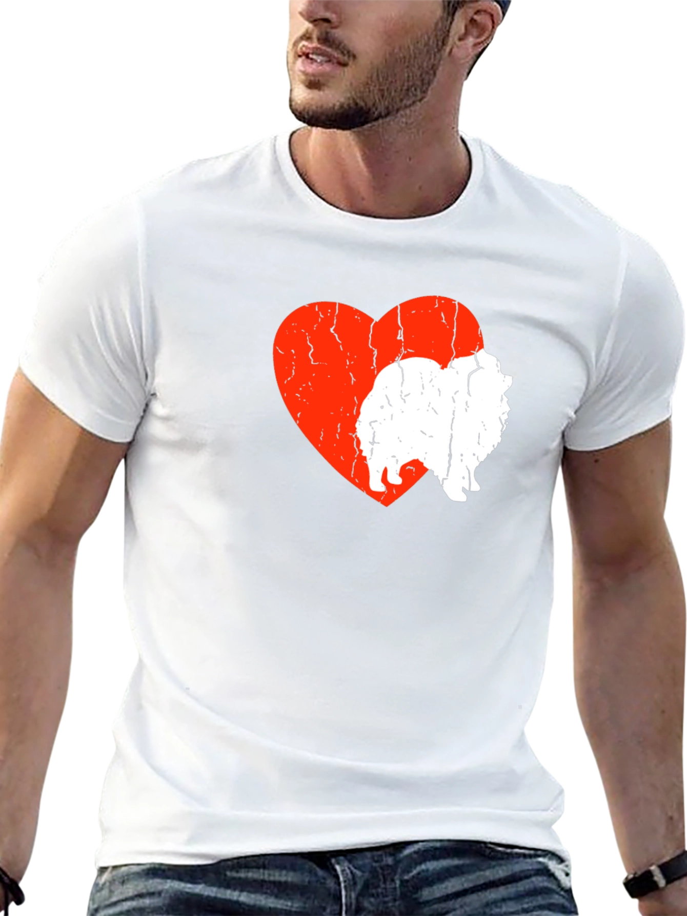 Dog Lover T-Shirt: Pomeranian Heart Design