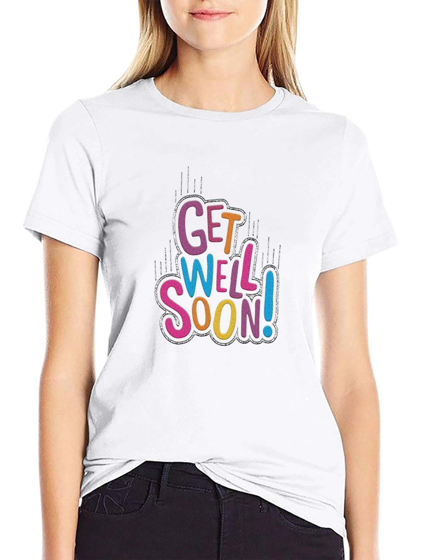 Get Well Soon Graphic Tee - Unisex Black T-Shirt