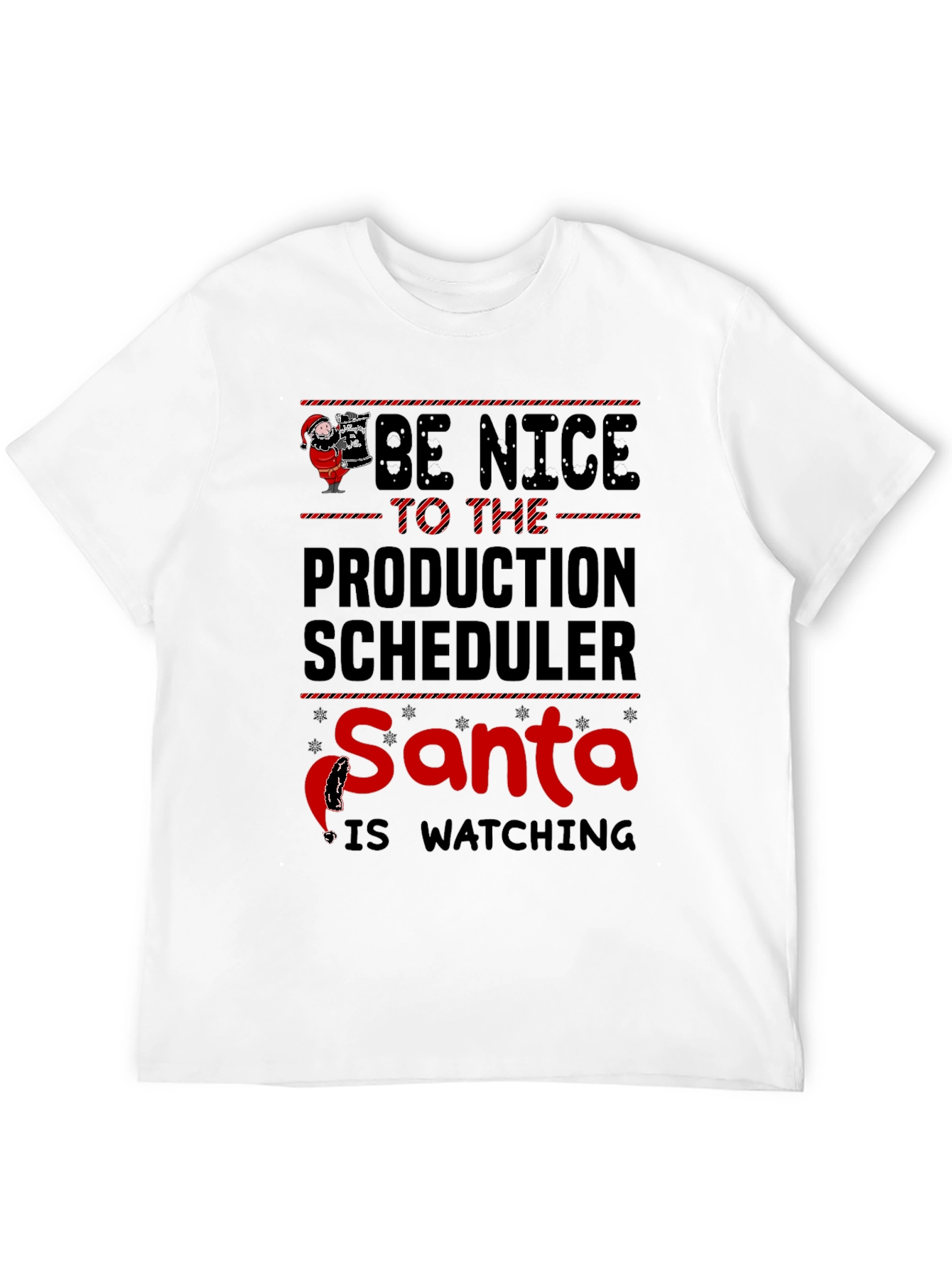 Funny Santa Production Scheduler Christmas T-Shirt