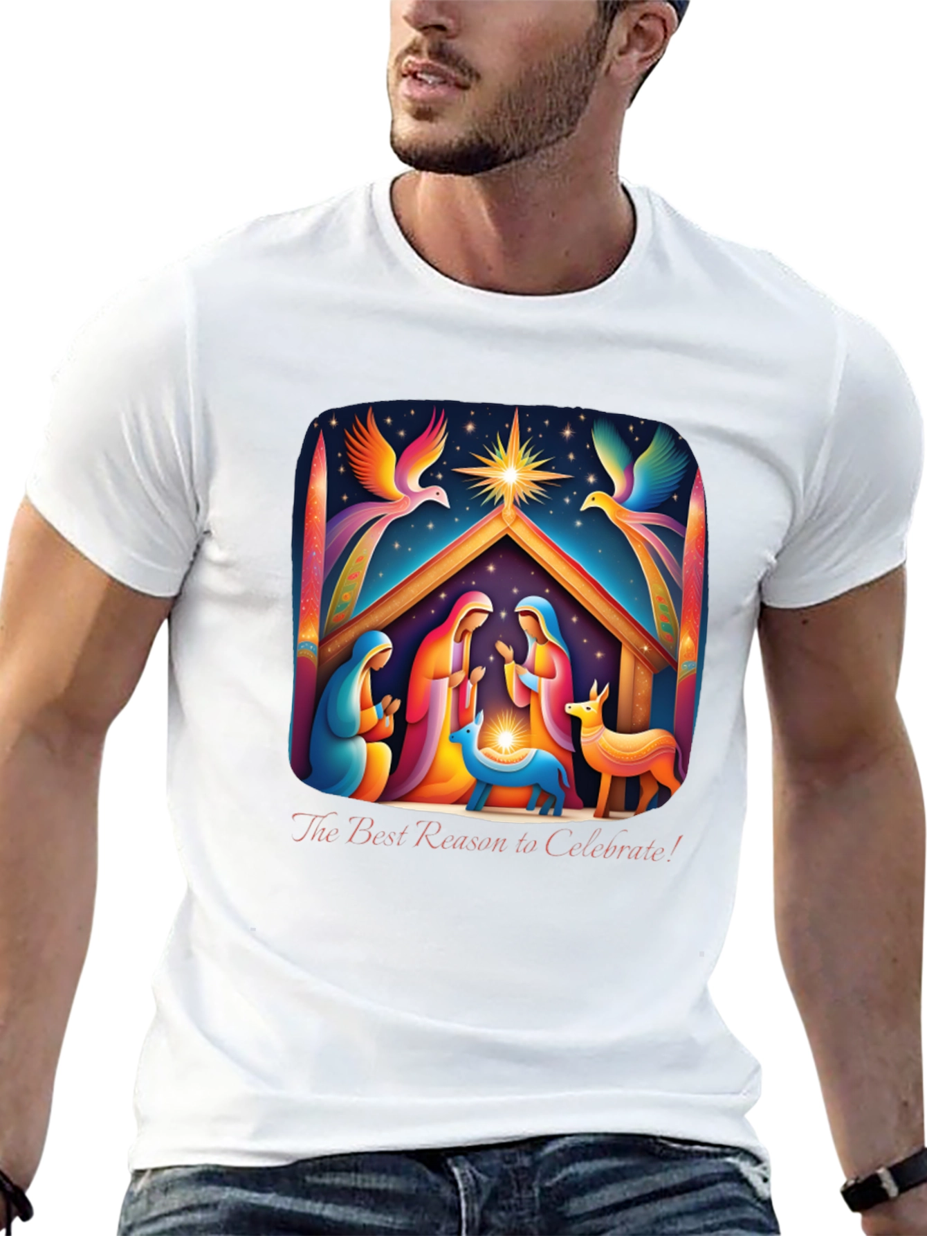 Nativity Scene Graphic Tee - Celebrate The Reason