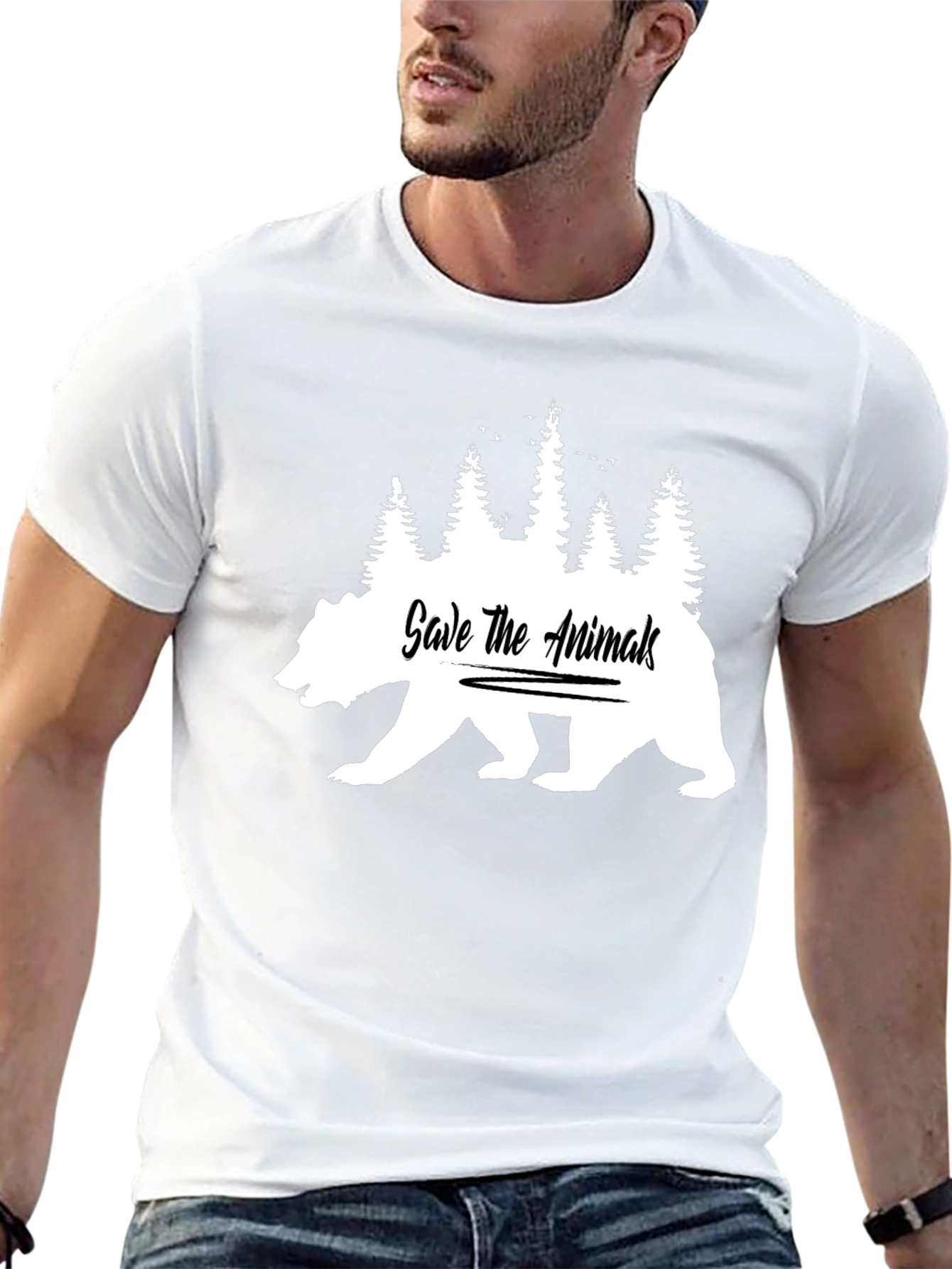 Save The Animals Bear Graphic Tee