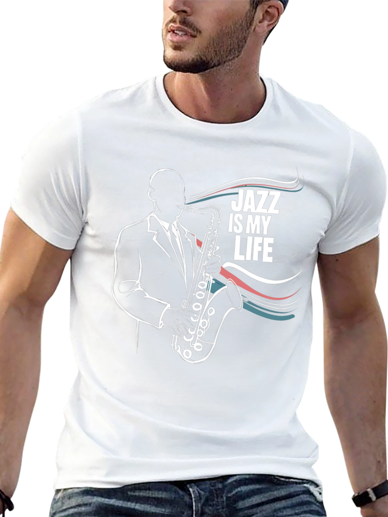 Jazz is My Life T-Shirt: Saxophone Player Graphic Tee