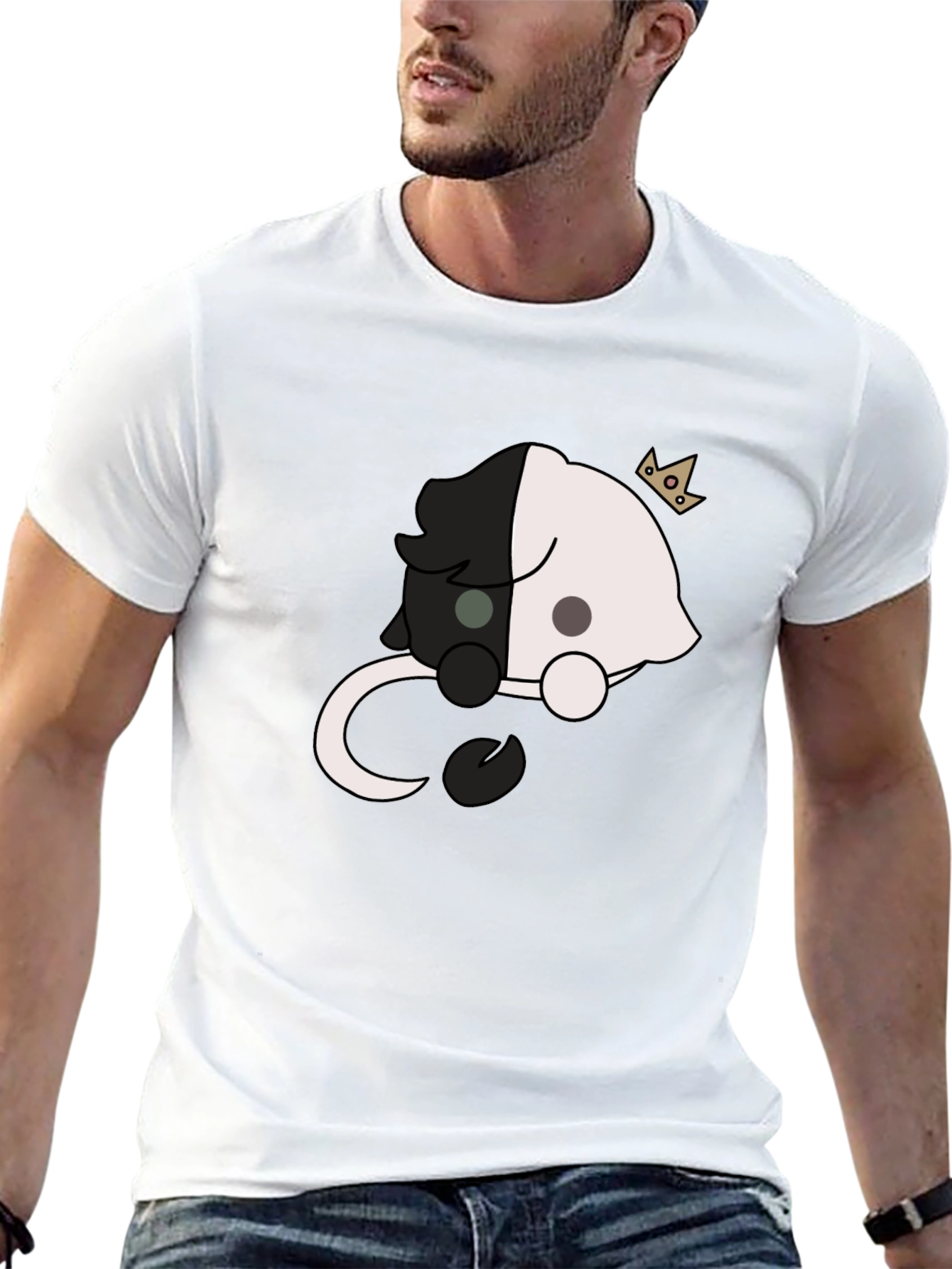 Black & White Crown Bear Graphic Tee