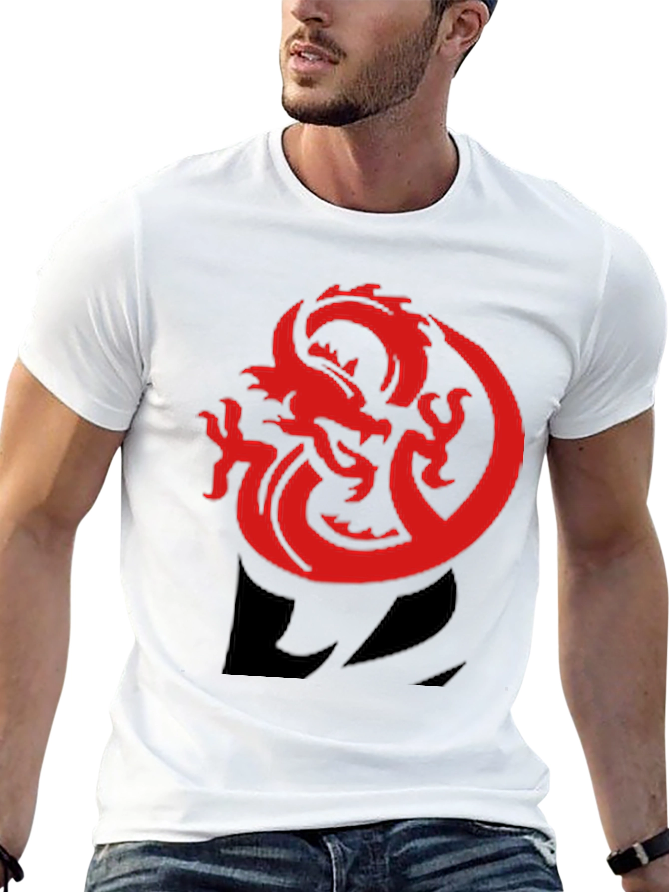 Red Dragon Graphic Tee - Bold Black T-Shirt