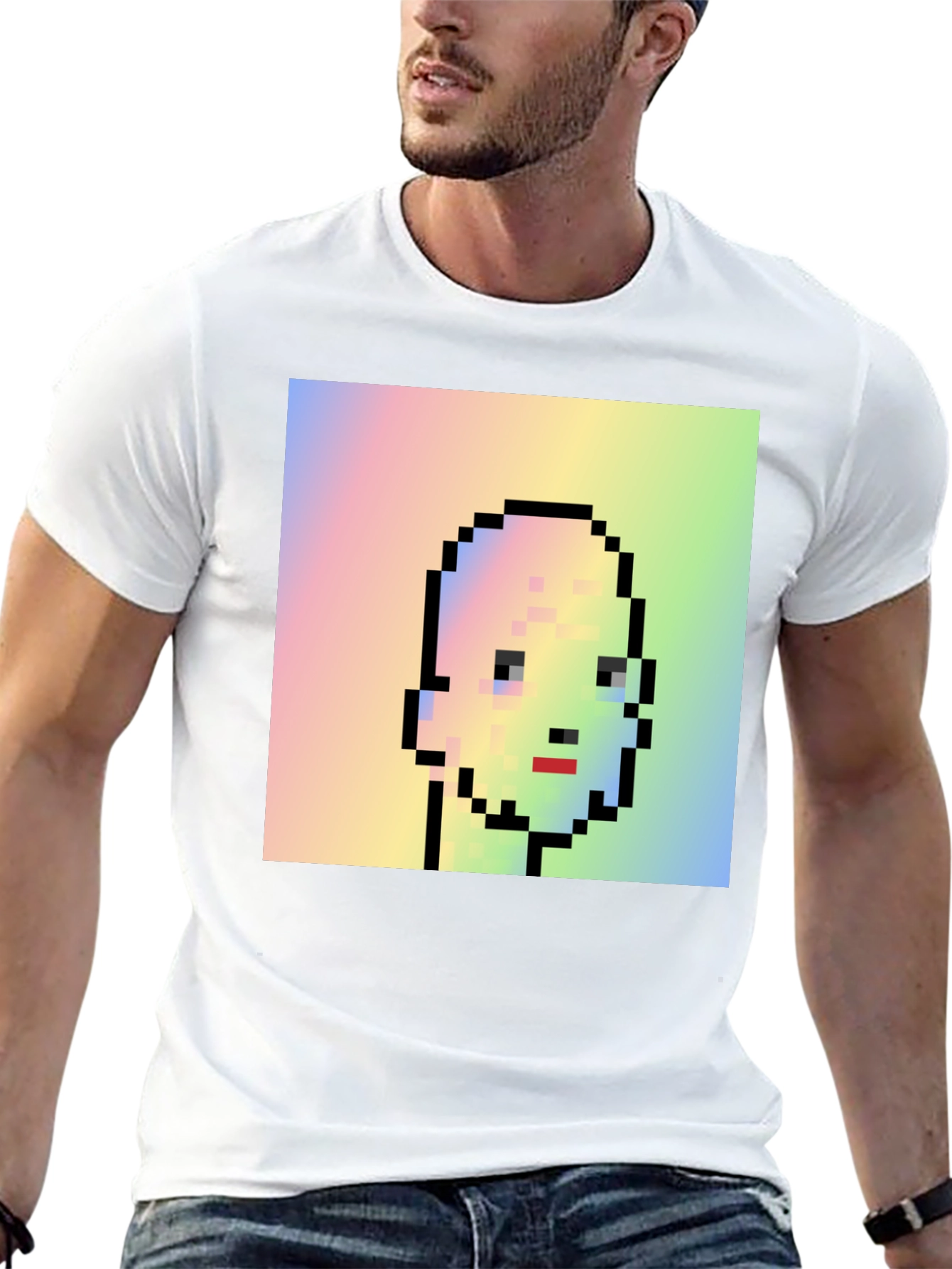 Pixel Art Portrait Tee - Unique Graphic Design