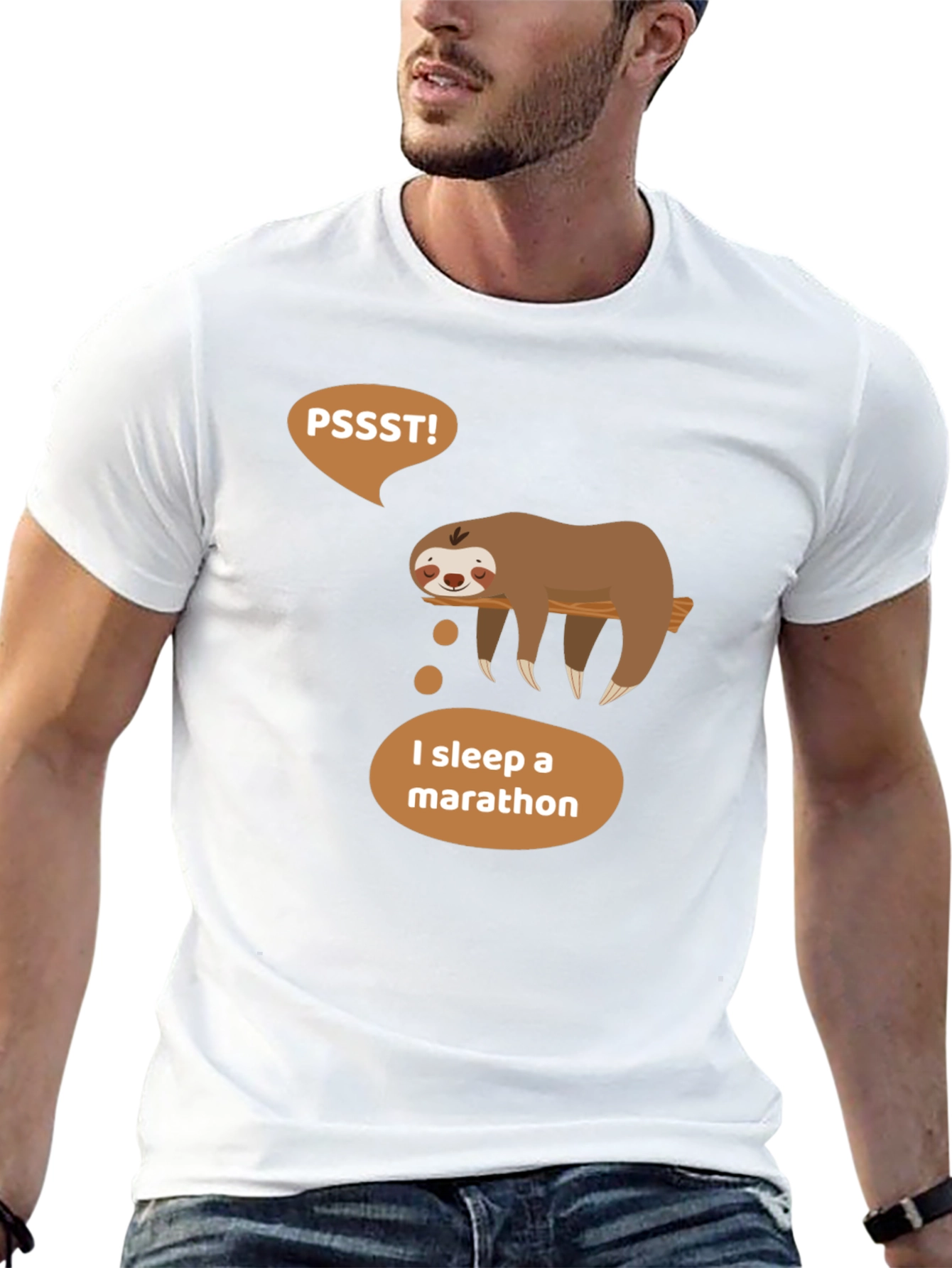 Sloth Marathon Sleeper Graphic T-Shirt - Soft Cotton Tee