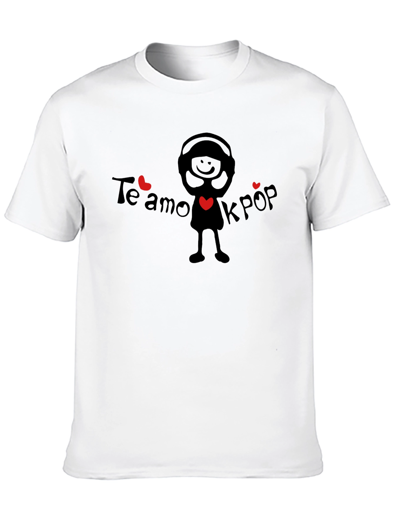Te Amo Kpop Graphic Black T-Shirt