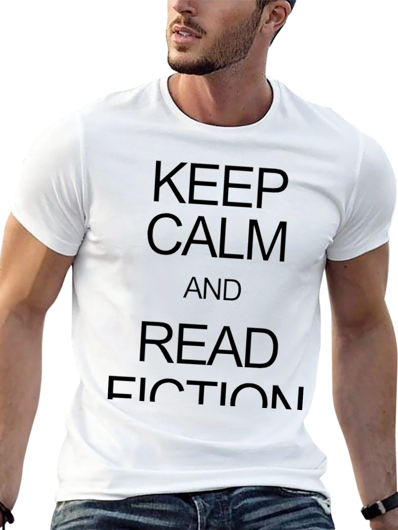 Keep Calm and Read Fiction Black Tee