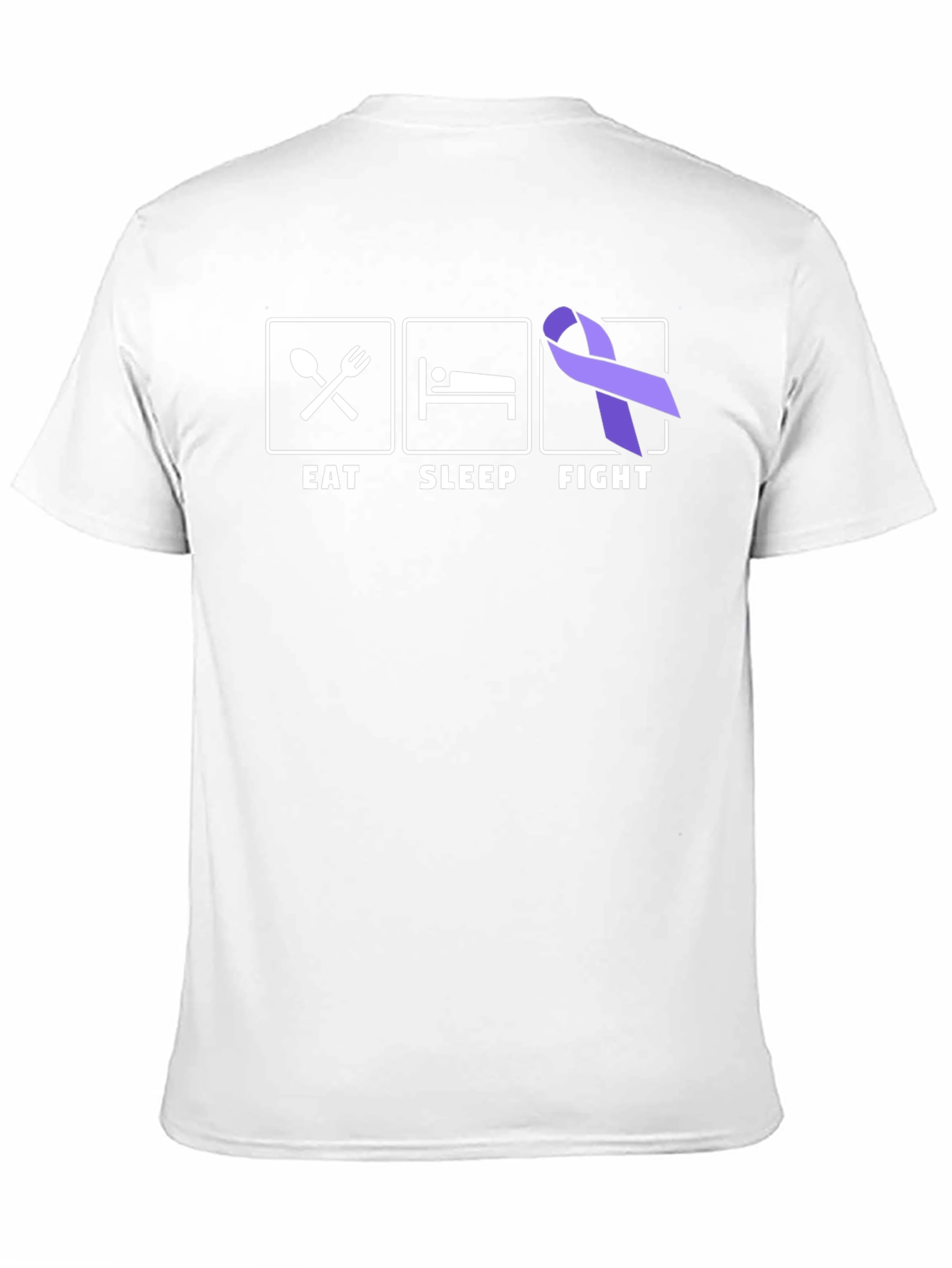 Eat Sleep Fight T-Shirt Purple Awareness Ribbon