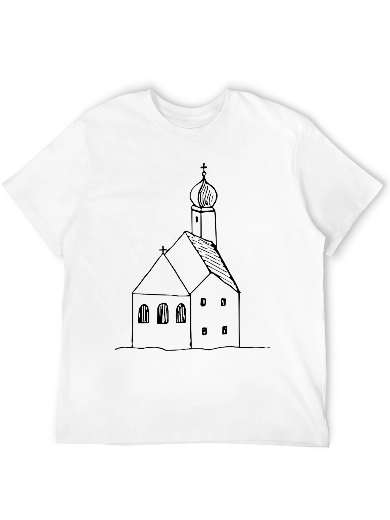 Church Sketch Black T-Shirt