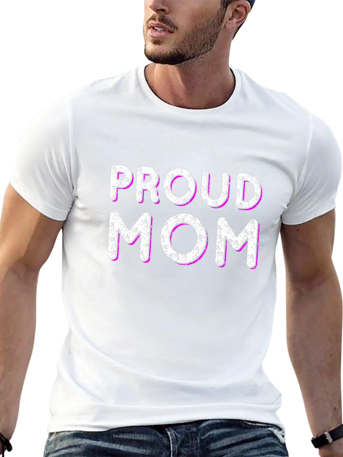 Proud Mom Graphic T-Shirt - Black Cotton Blend