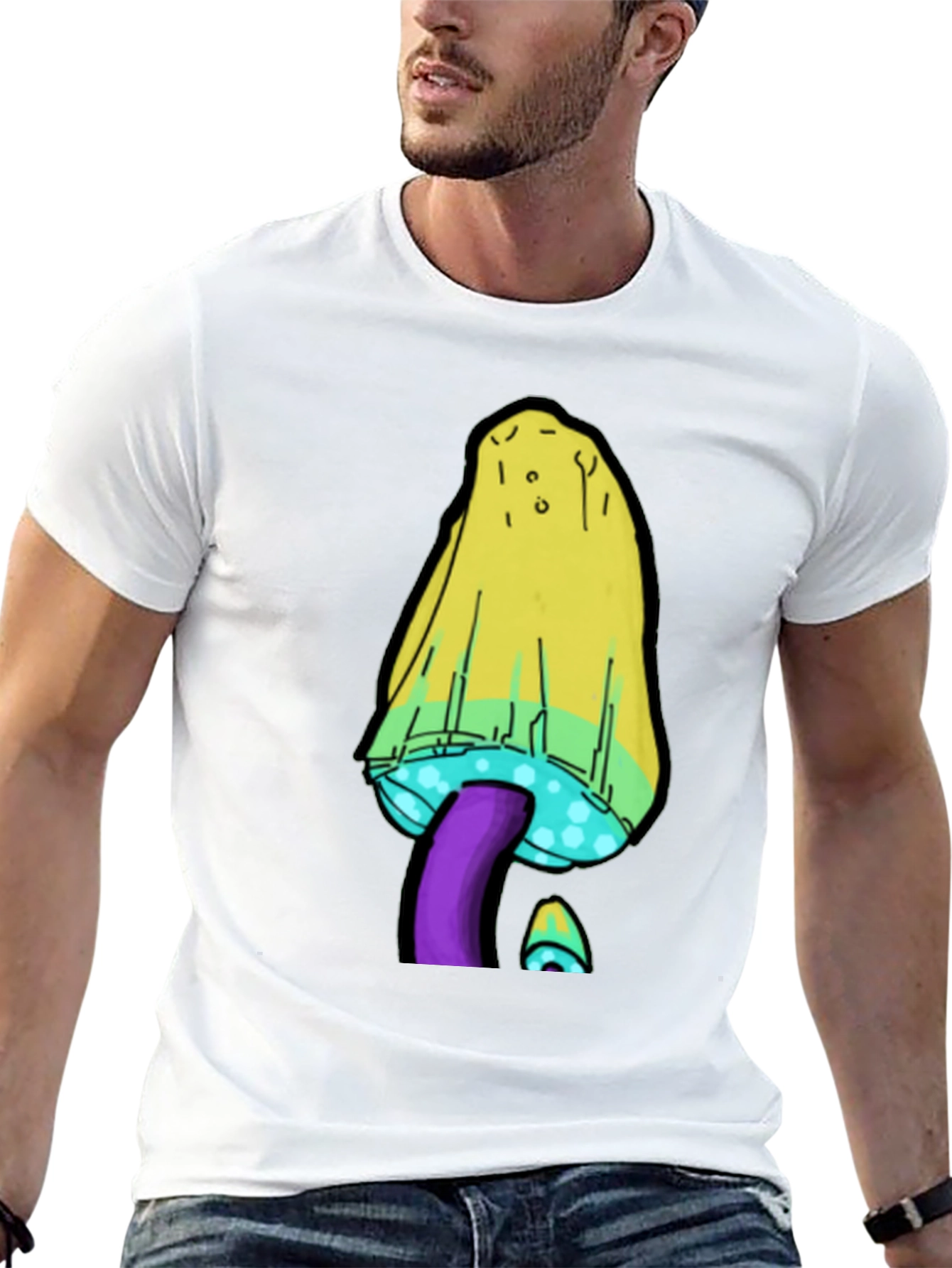 Psychedelic Mushroom T-Shirt - Black