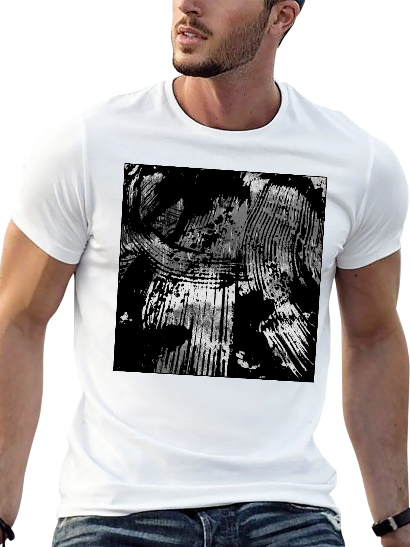Abstract Black & White Graphic Tee