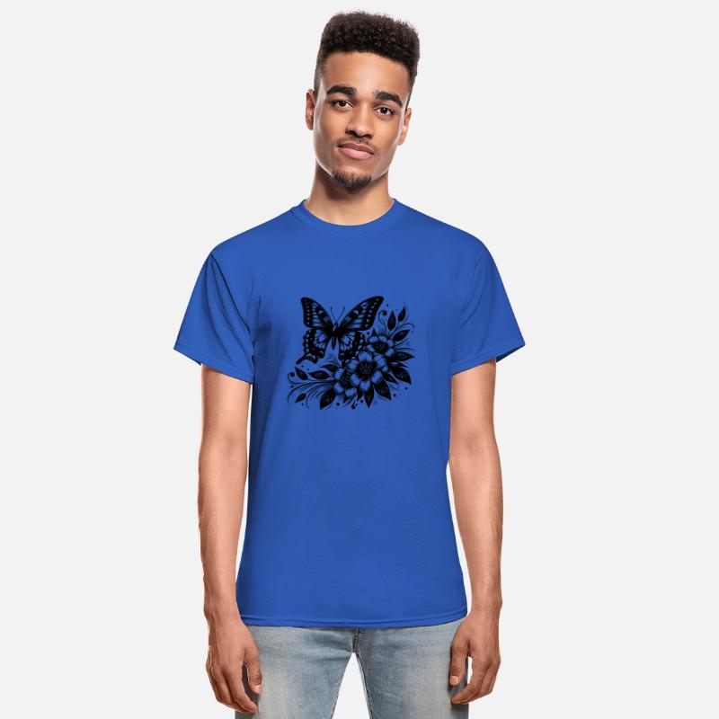 Artful Tattoo Nature Design Flowers And Wings