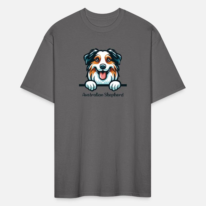 Australian Shepherd Peeking Face T-shirt Design