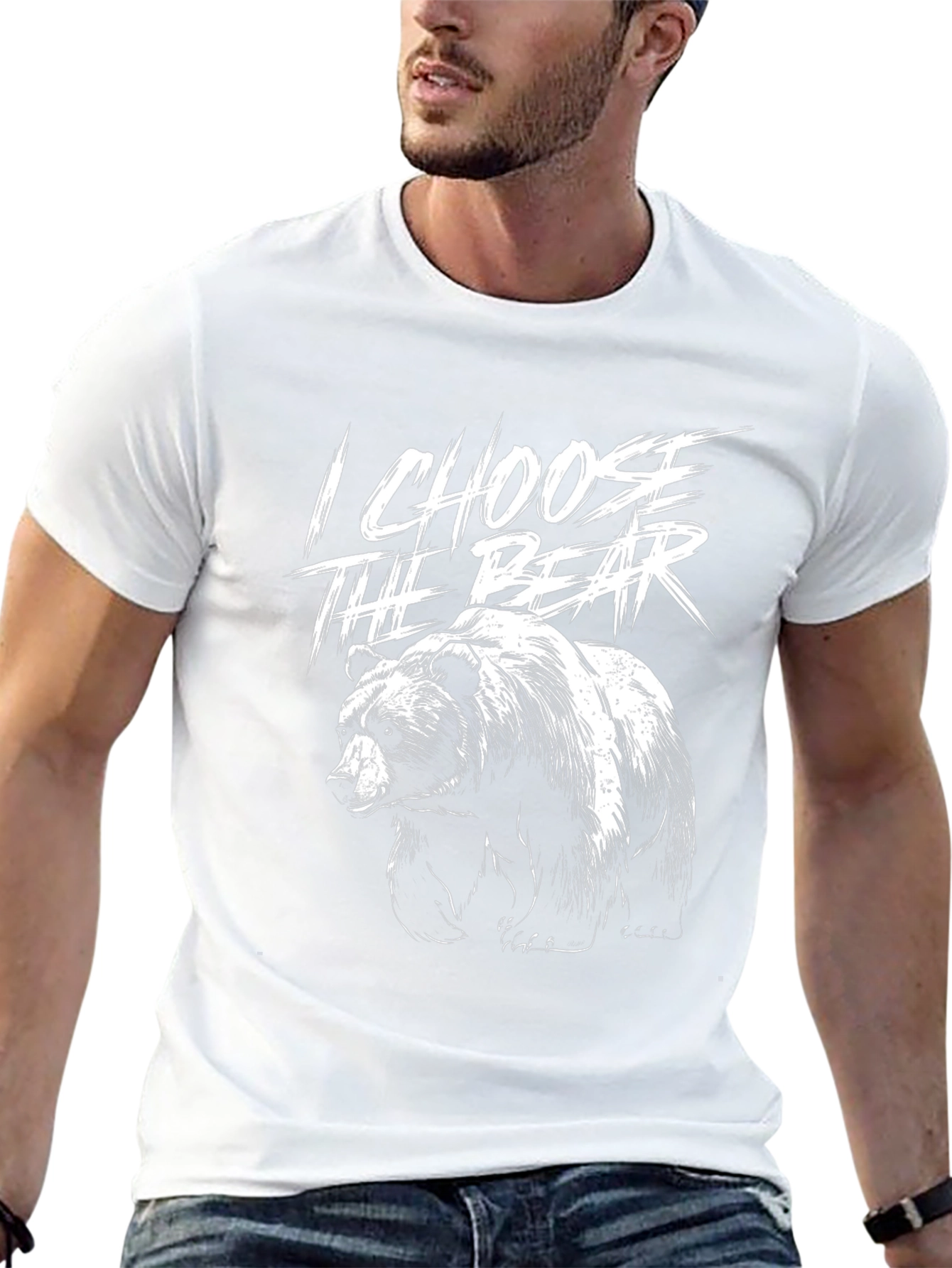 I Choose The Bear Black Graphic Tee