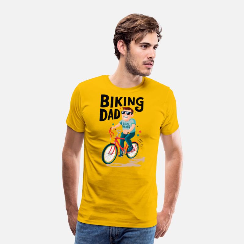Biking Dad riding bicycle - Father's Day